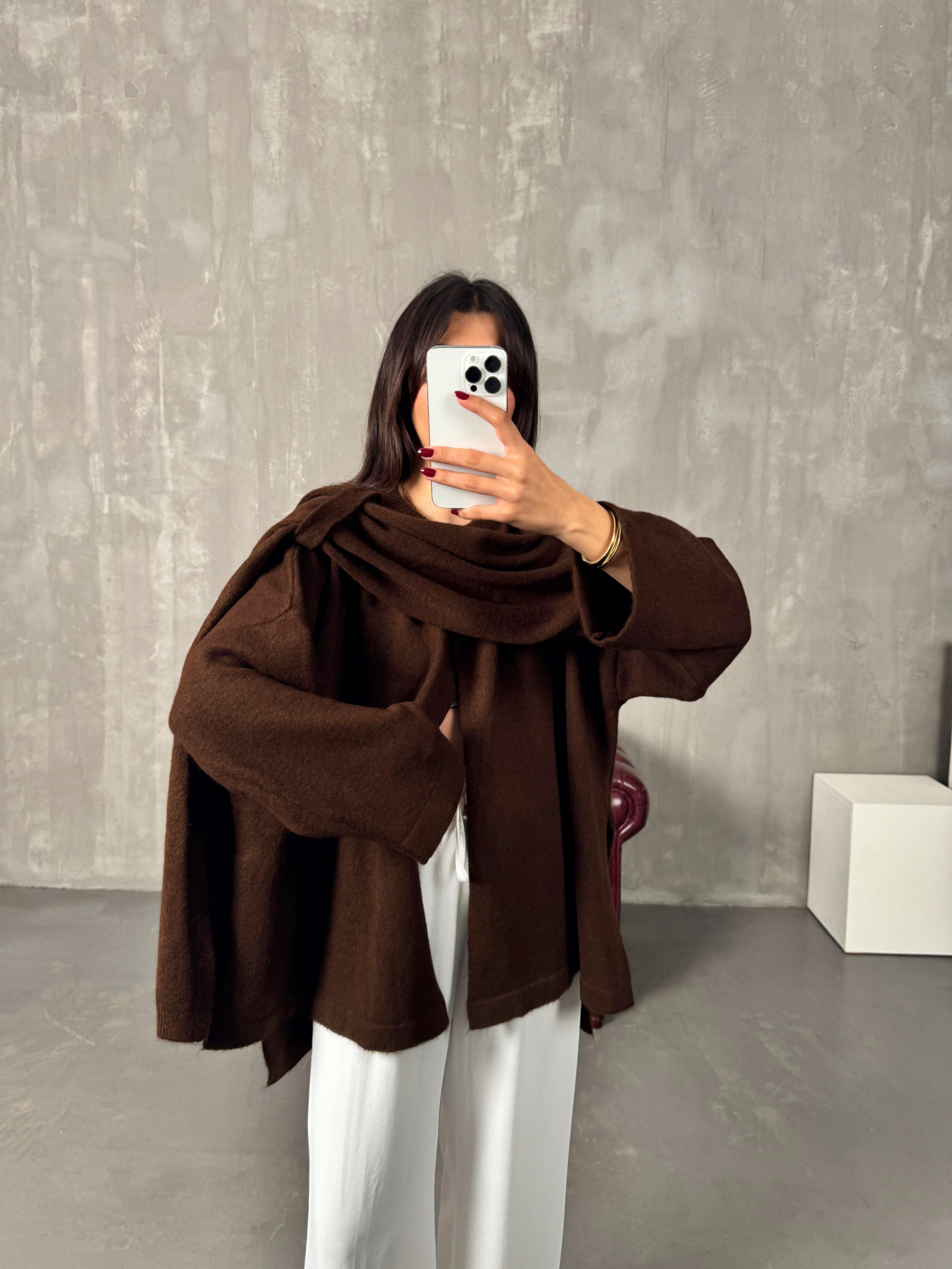 Rase Kahve Atkılı HırkaGausHIRKAGU00903856