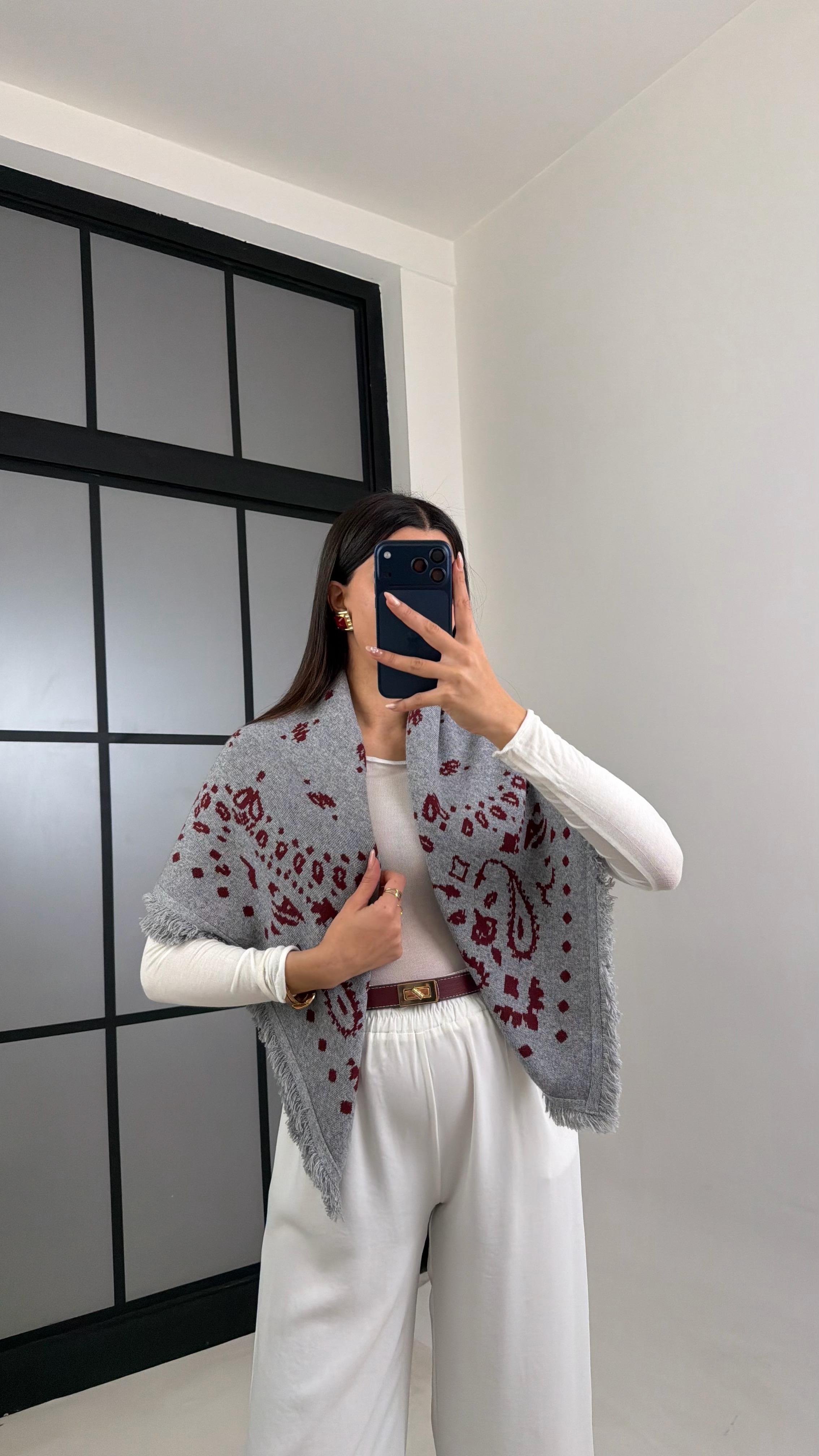 Bordo Desenli Muadil Triko Şal GAUS-00907GAUSŞal & FularGAUS-00907