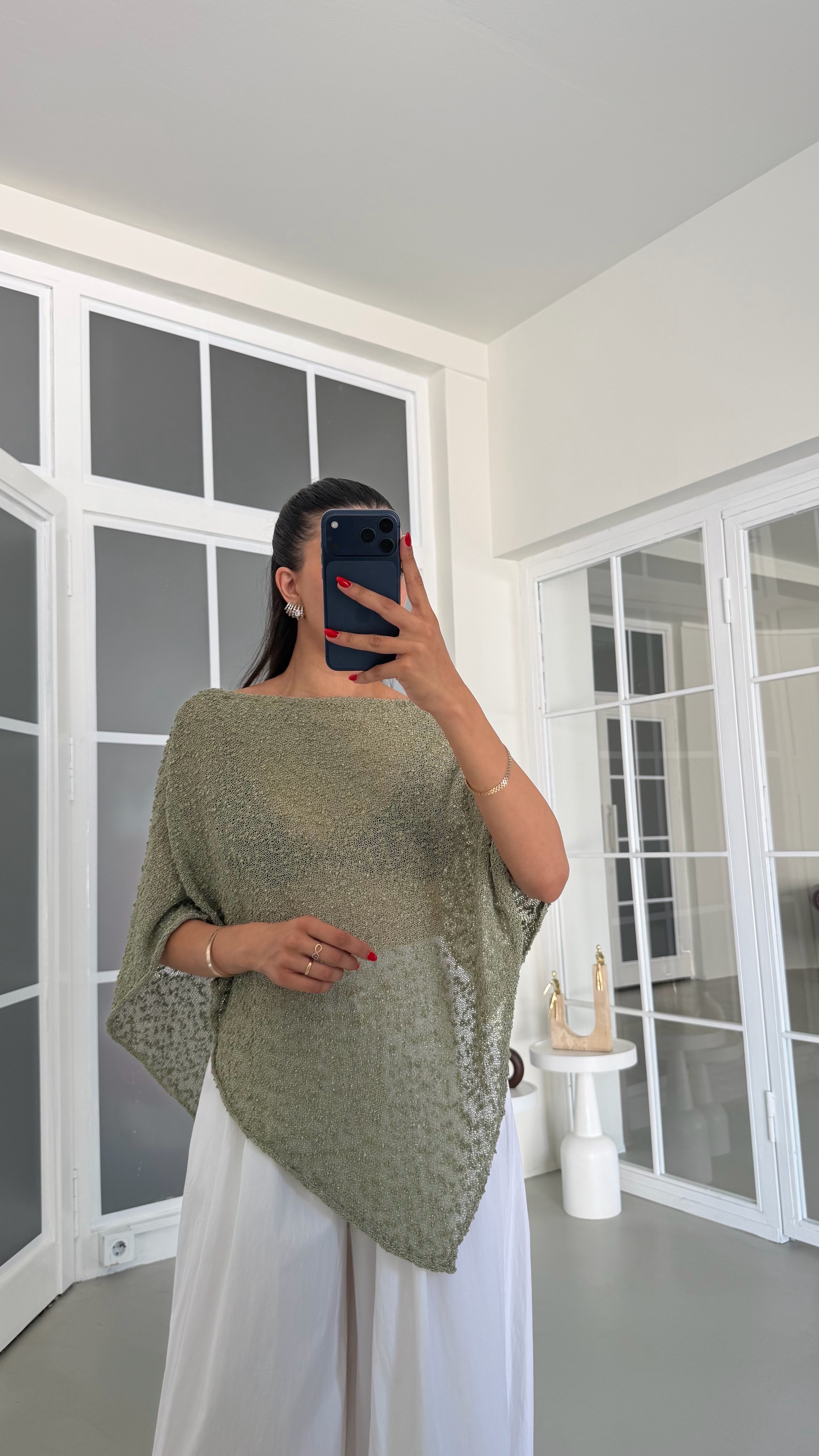 Yeşil Asimetrik Pul Detaylı Panço GAUS-01849GAUSPançoGAUS-01849