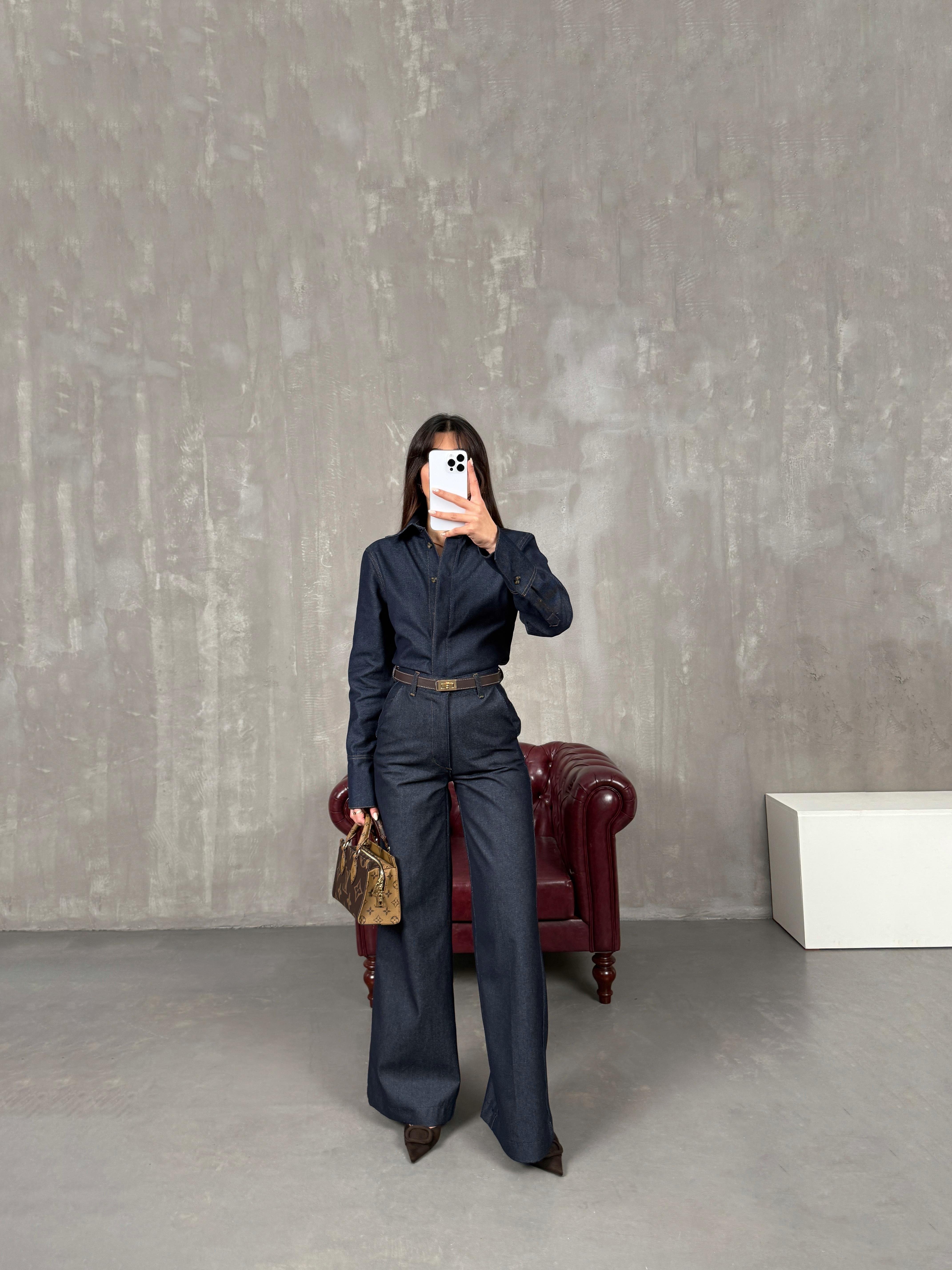 Vesa Lacivert Wide Leg Jean