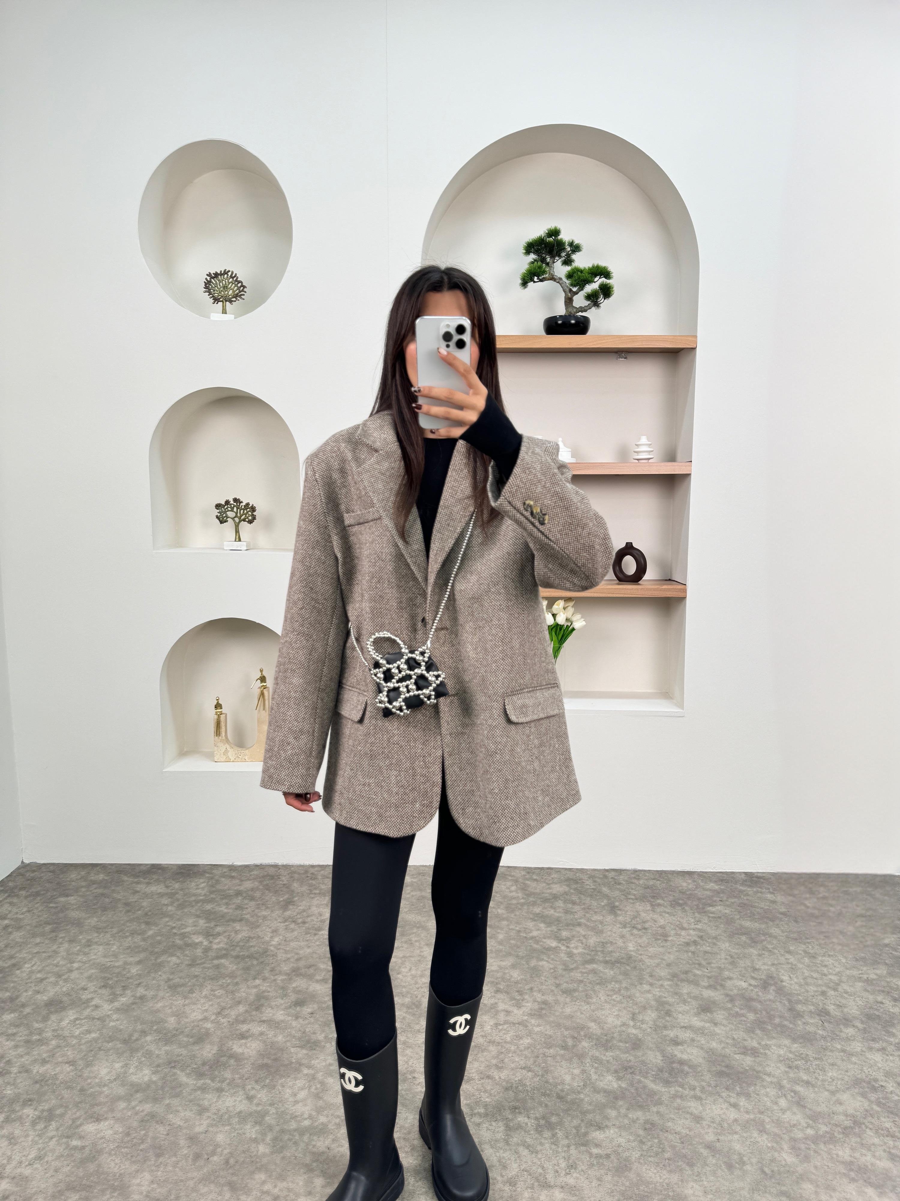 Dany Bej Astarlı Kaşe Blazer Ceket