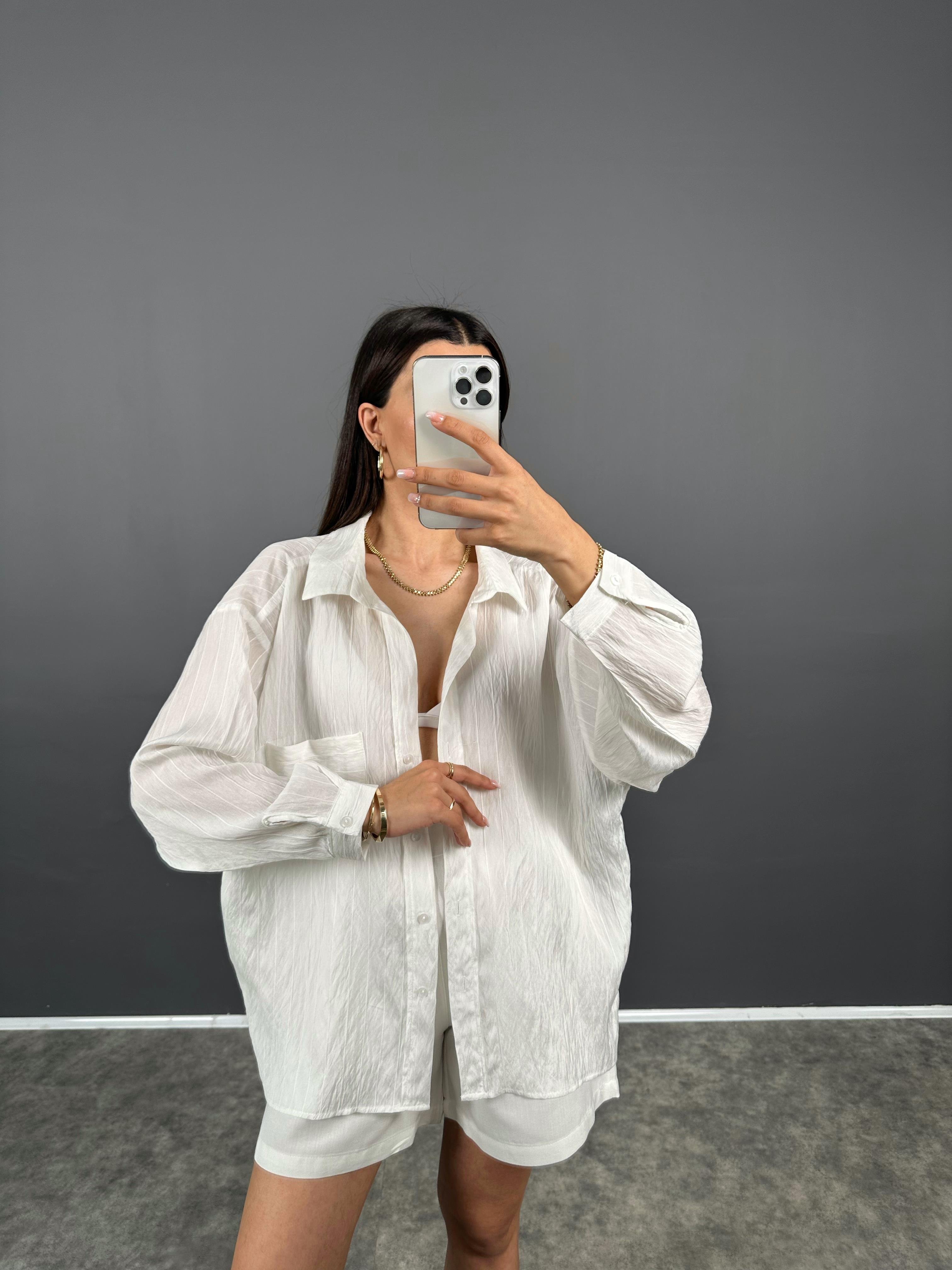 Lope Beyaz Premium Salaş Gömlek