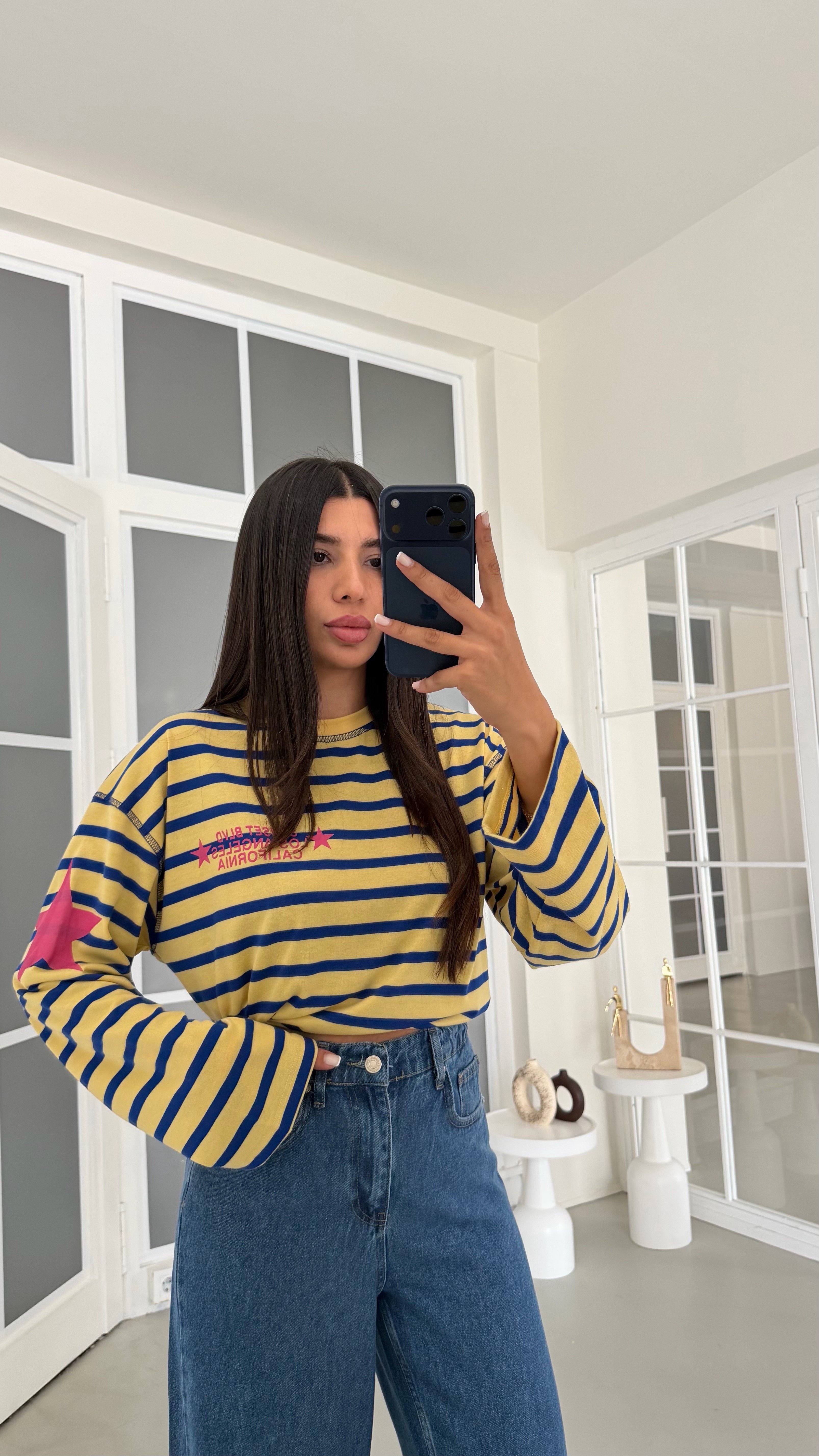 Lacivert Çizgili Vintage Sweatshirt GAUS-02121GAUSSweatshirtGAUS-02121