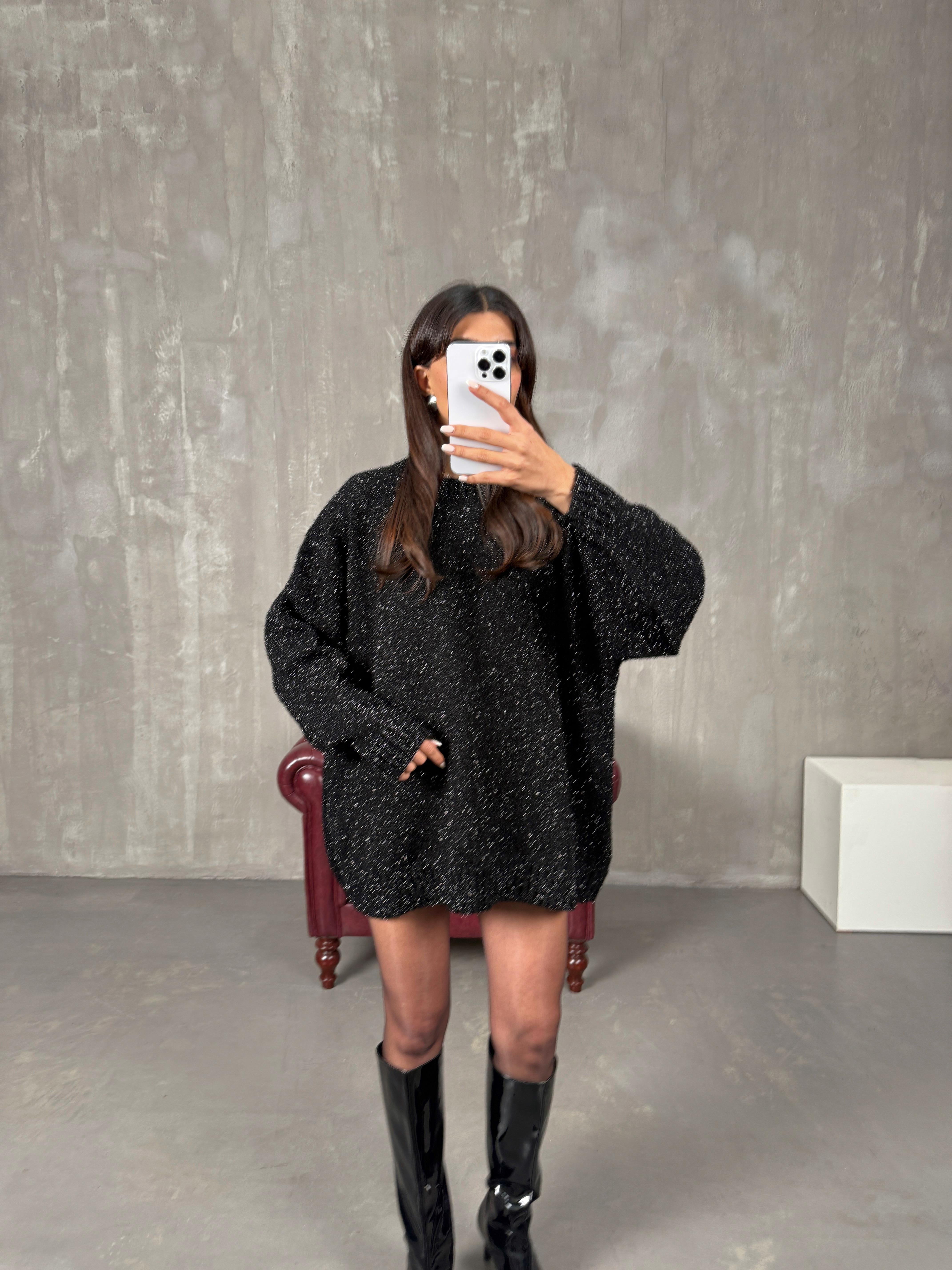 Holis Siyah Simli Oversize KazakGausKAZAKGU100259