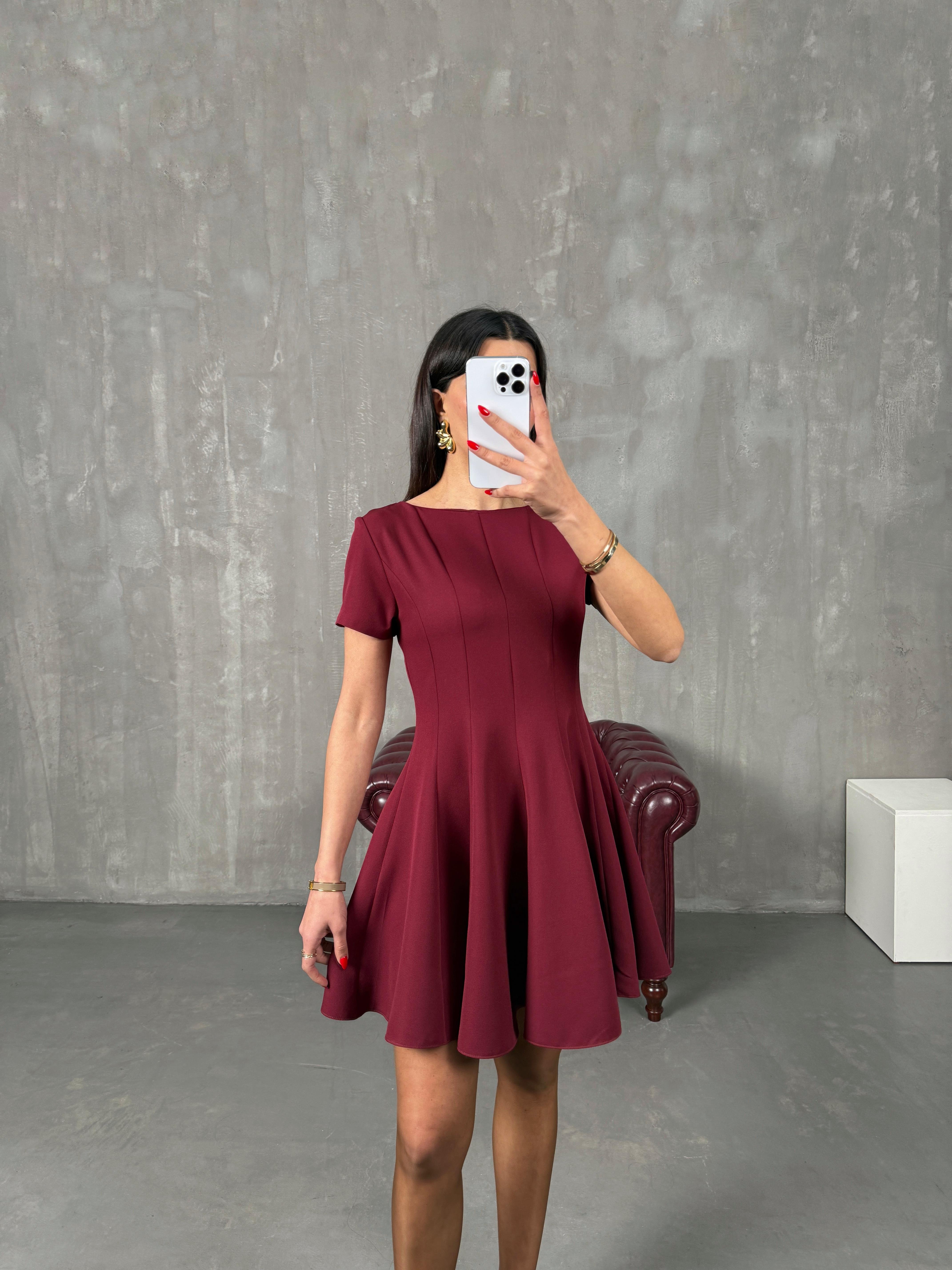 Jesa Bordo Tasarım Mini Elbise