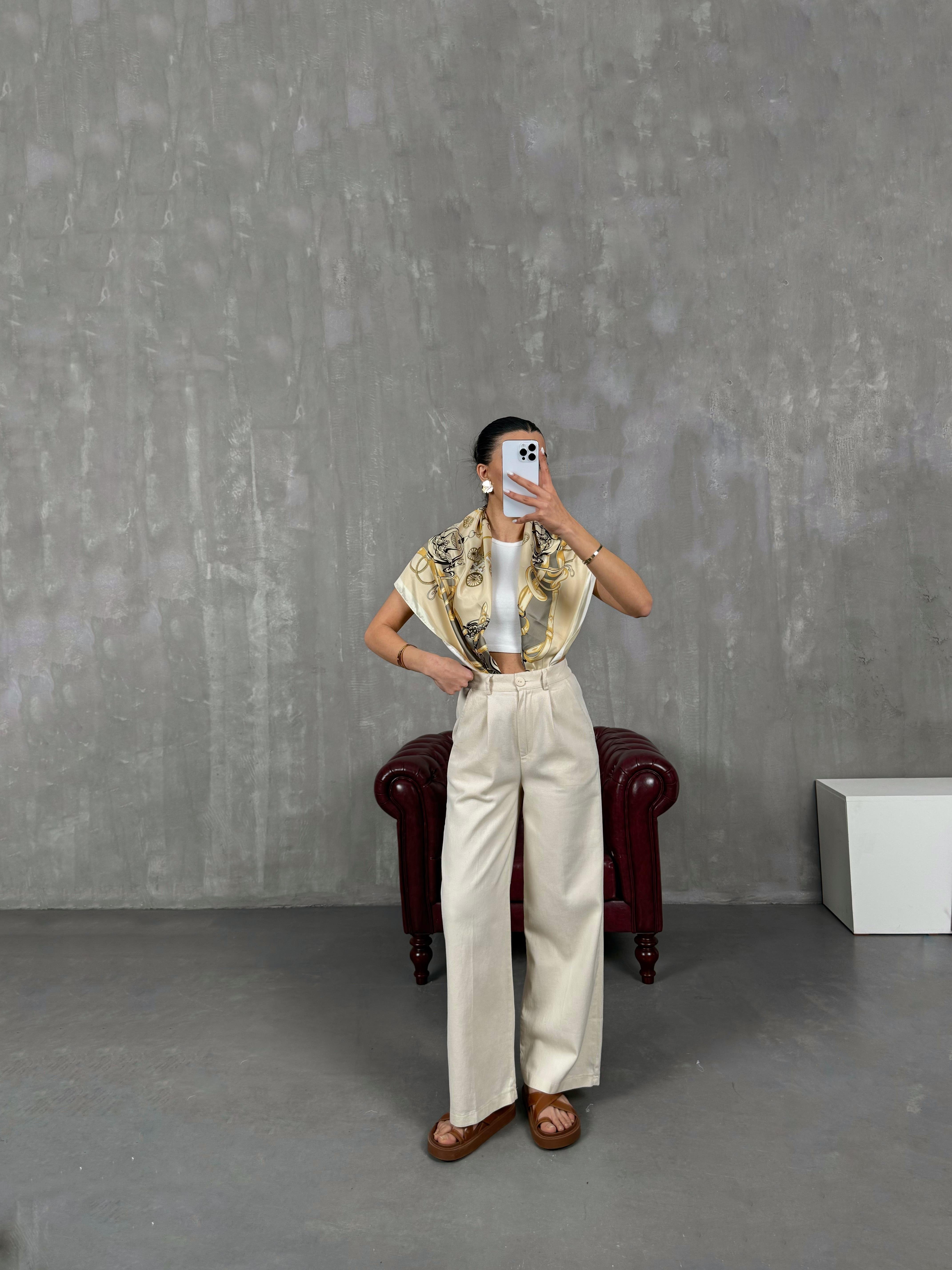 Taş Palazzo Gabardin Pantolon Gaus00031