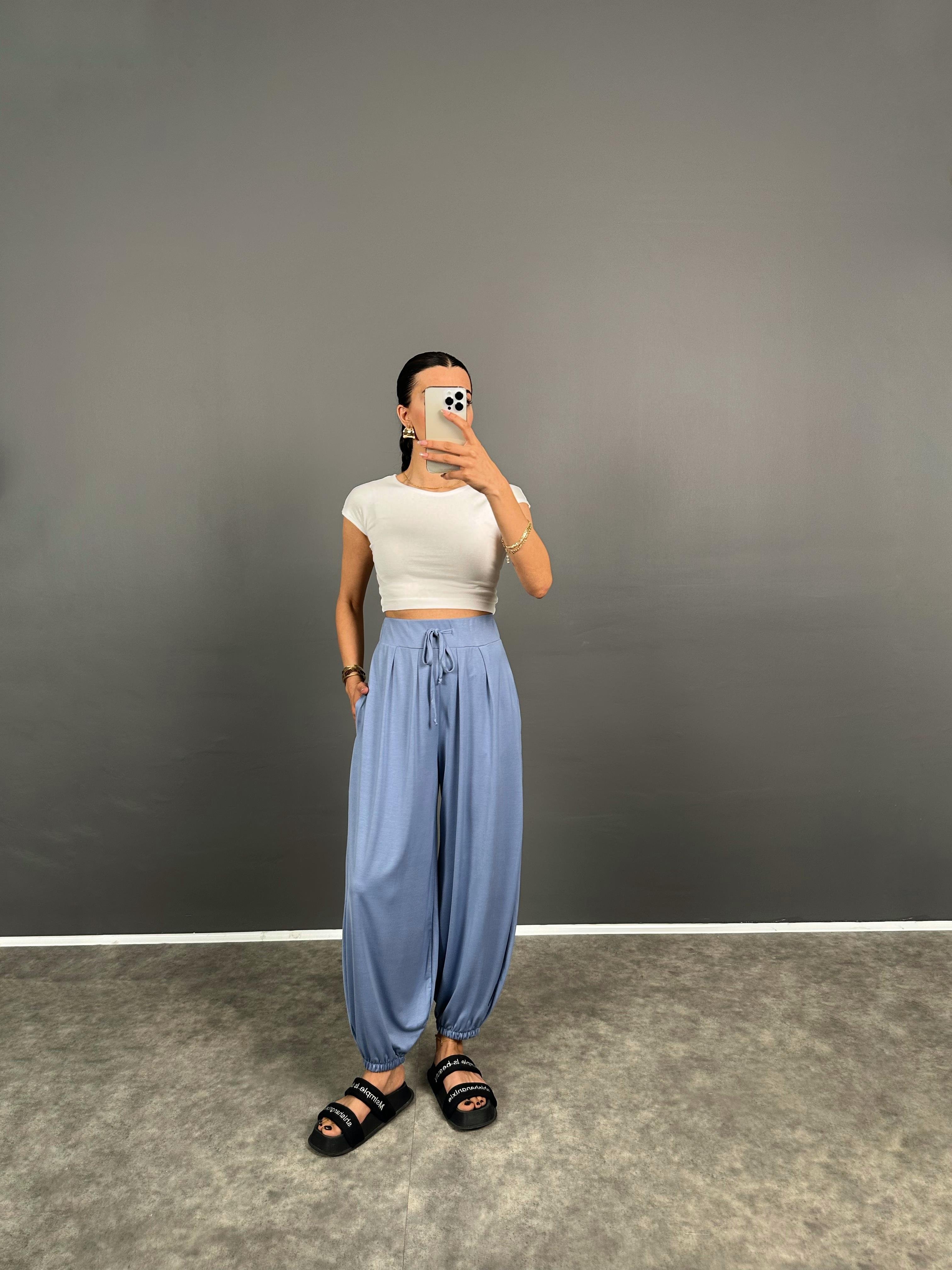 Mey Mavi Modal Kumaş Pantolon