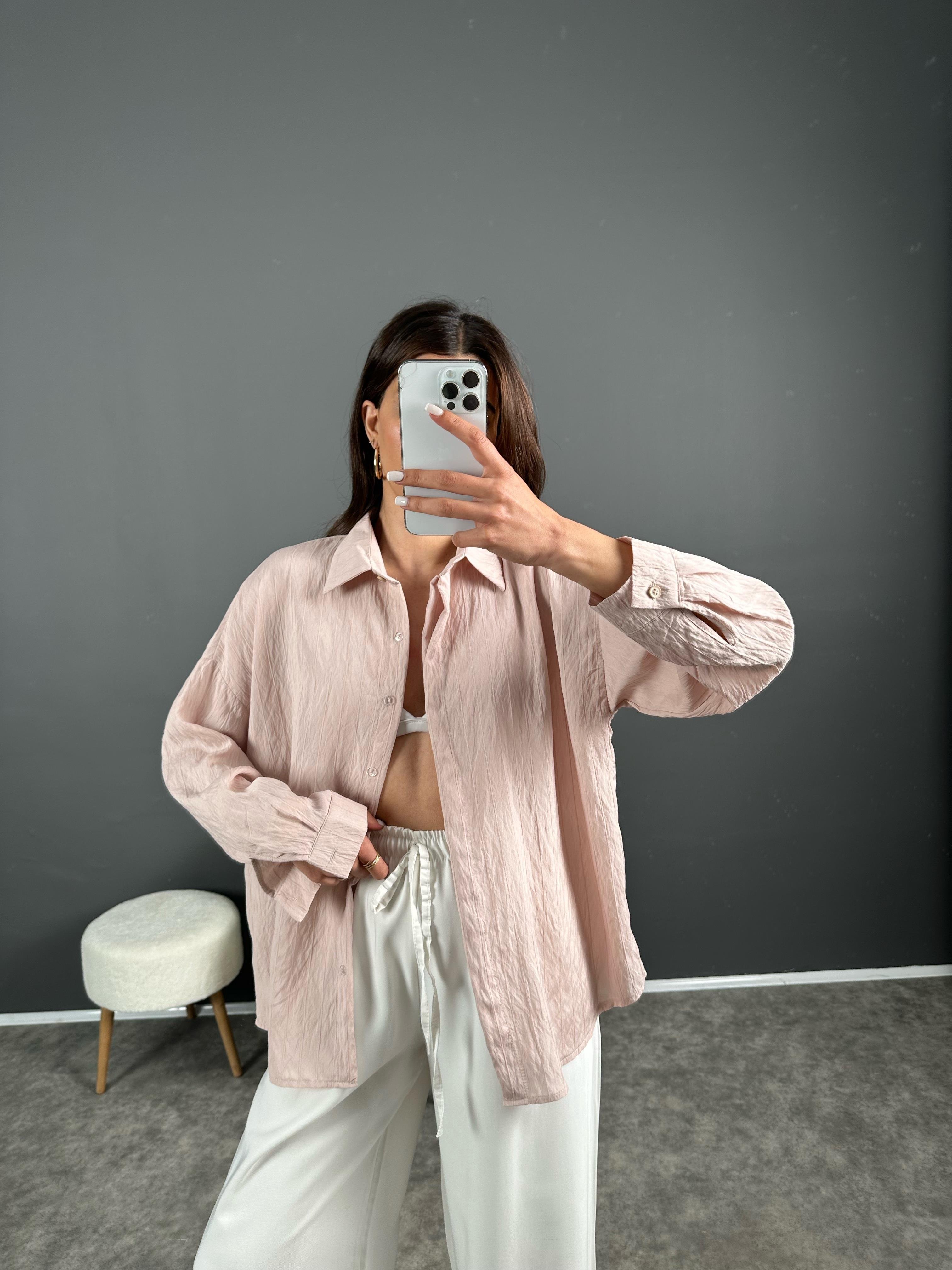 Rida Pudra Oversize Premium Gömlek