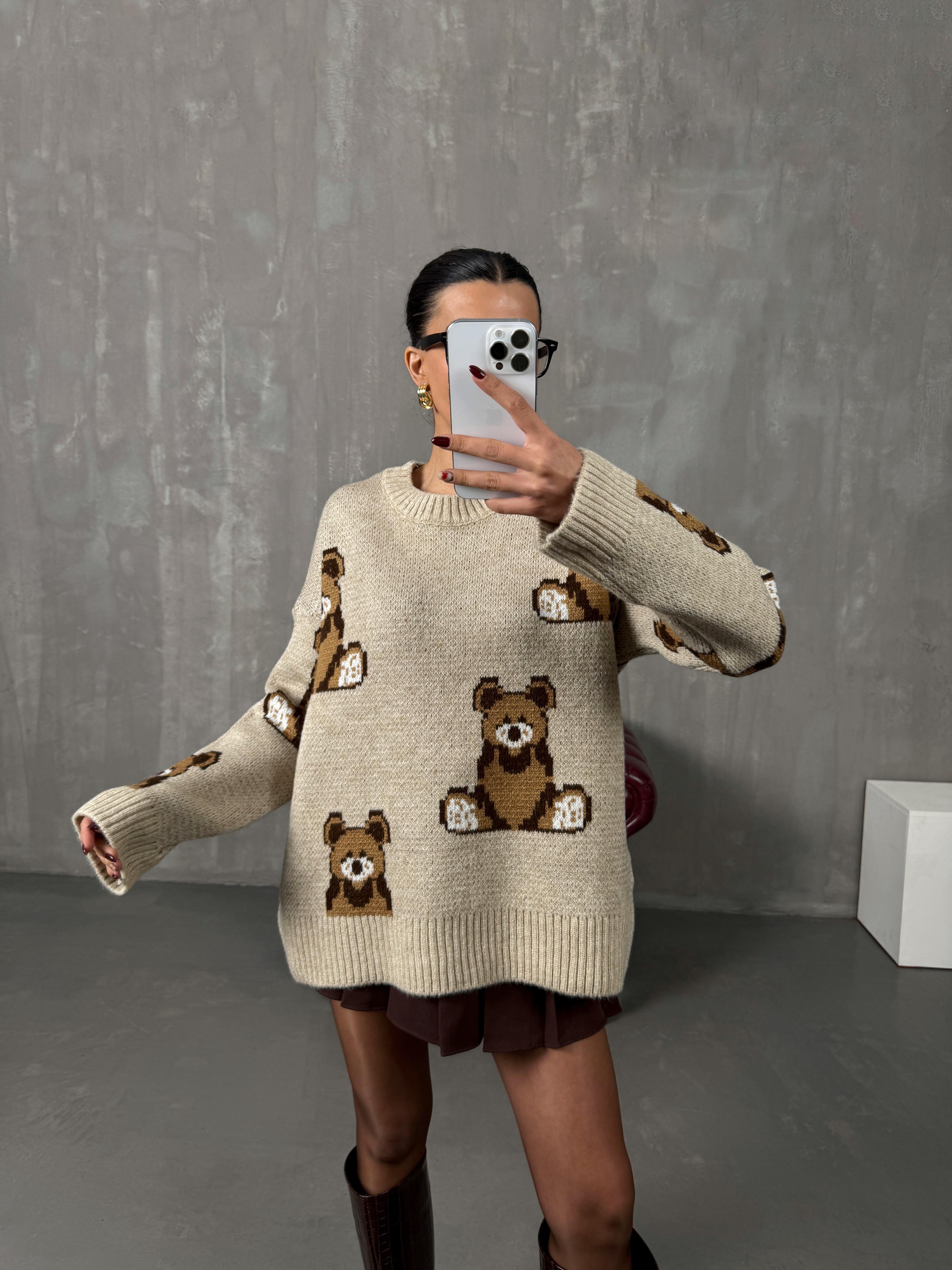 Lavis Vizon Teddy Örme Triko Kazak