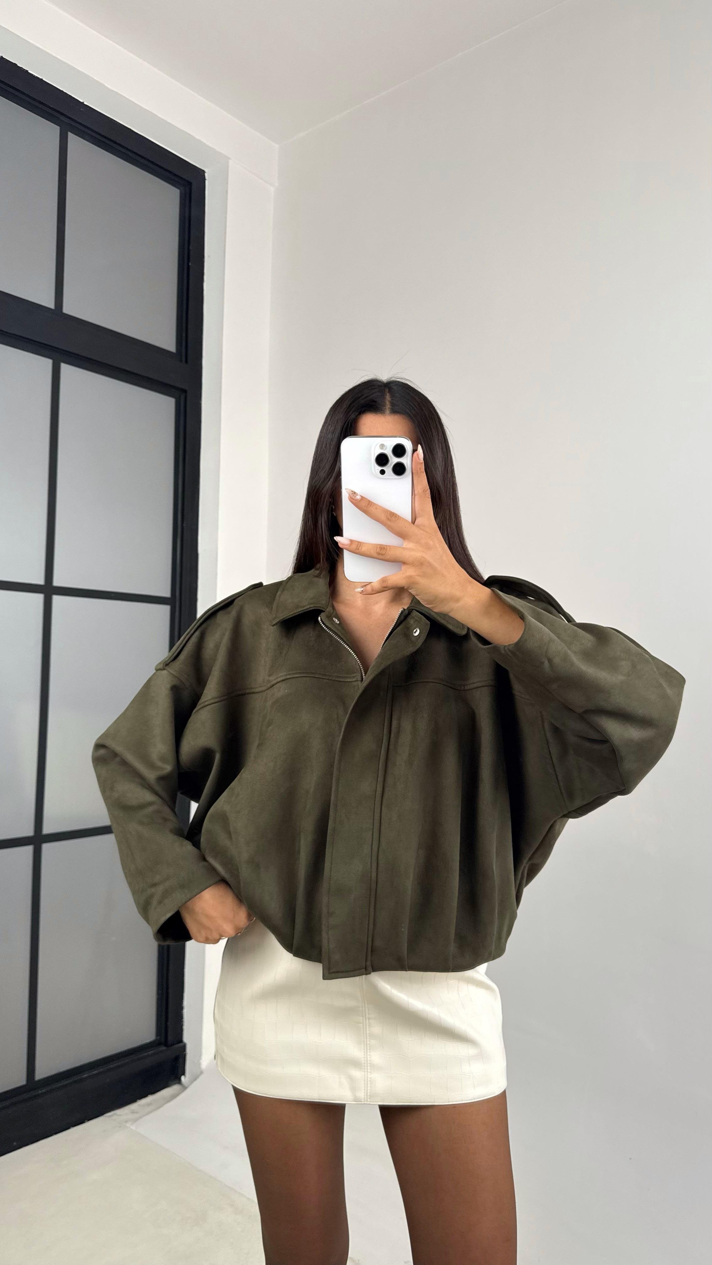 Haki Süet Premium Bomber Ceket GAUS-0088GAUSCEKETGAUS-0088