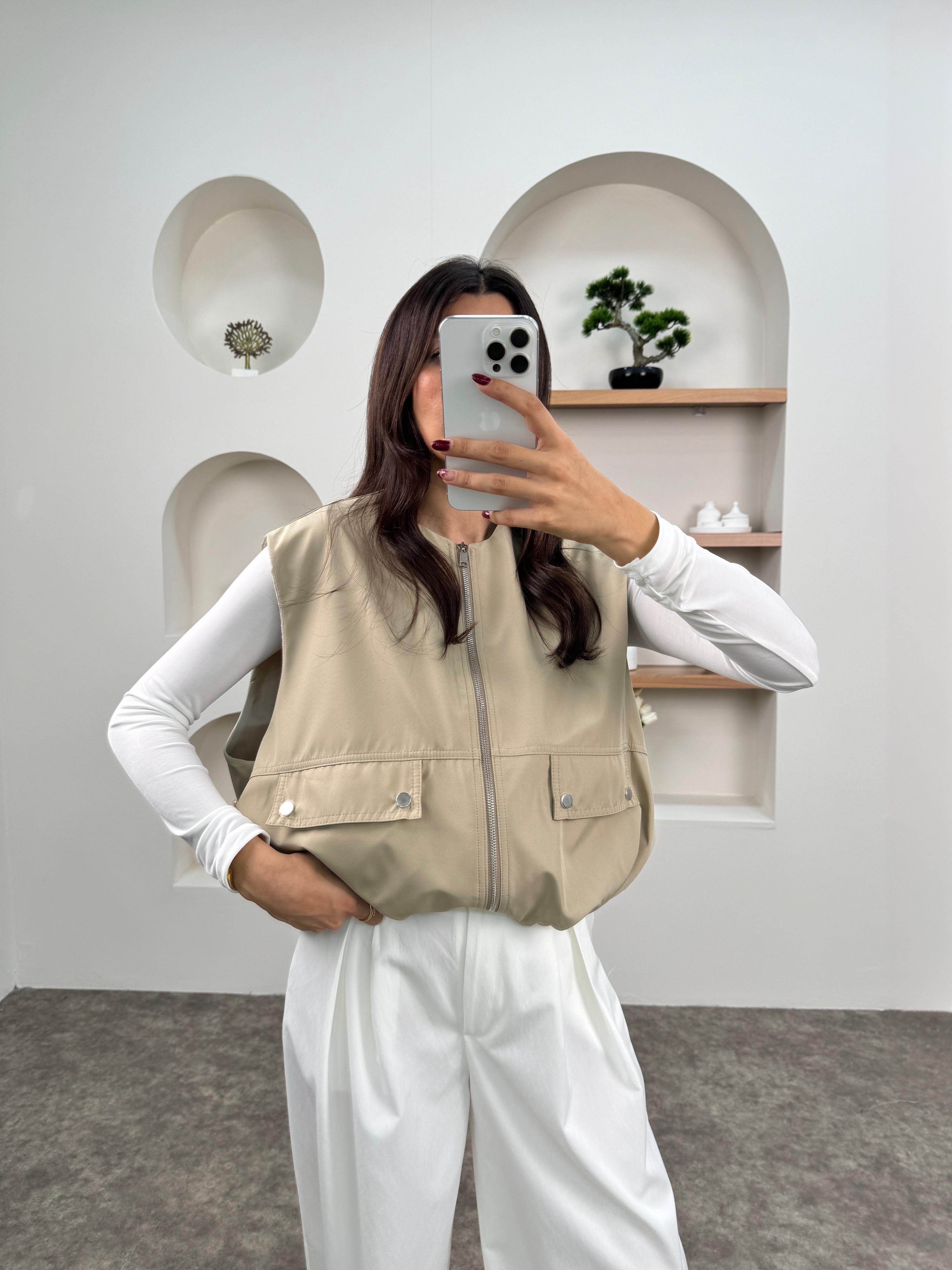 Belen Vizon Cepli Fermuarlı Paraşüt YelekGausYELEKGU00903638