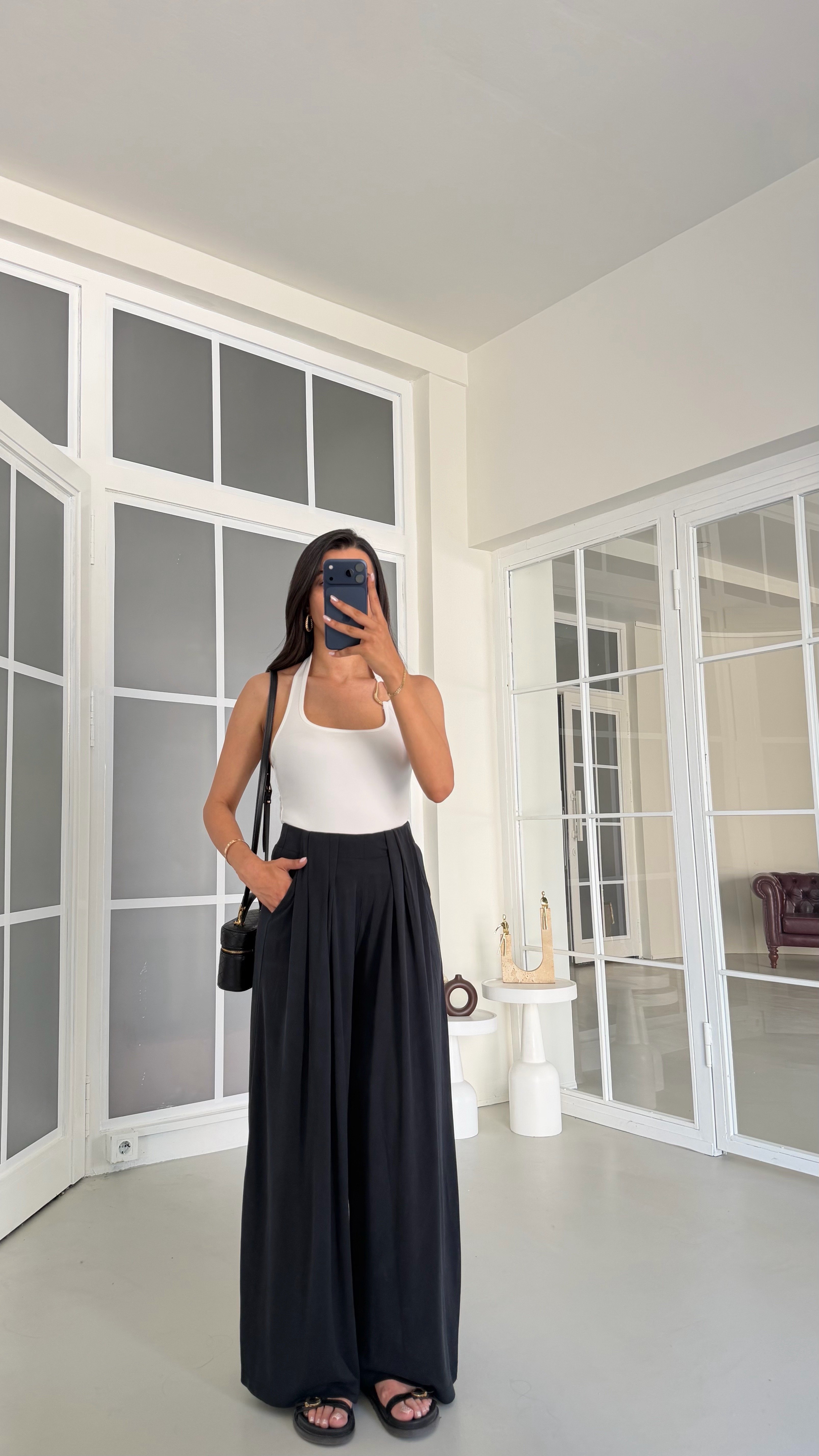 Füme OYS Model Beli Lastikli Pantolon Modal Pantolon GAUS-01808GAUSPANTOLONGAUS-01808