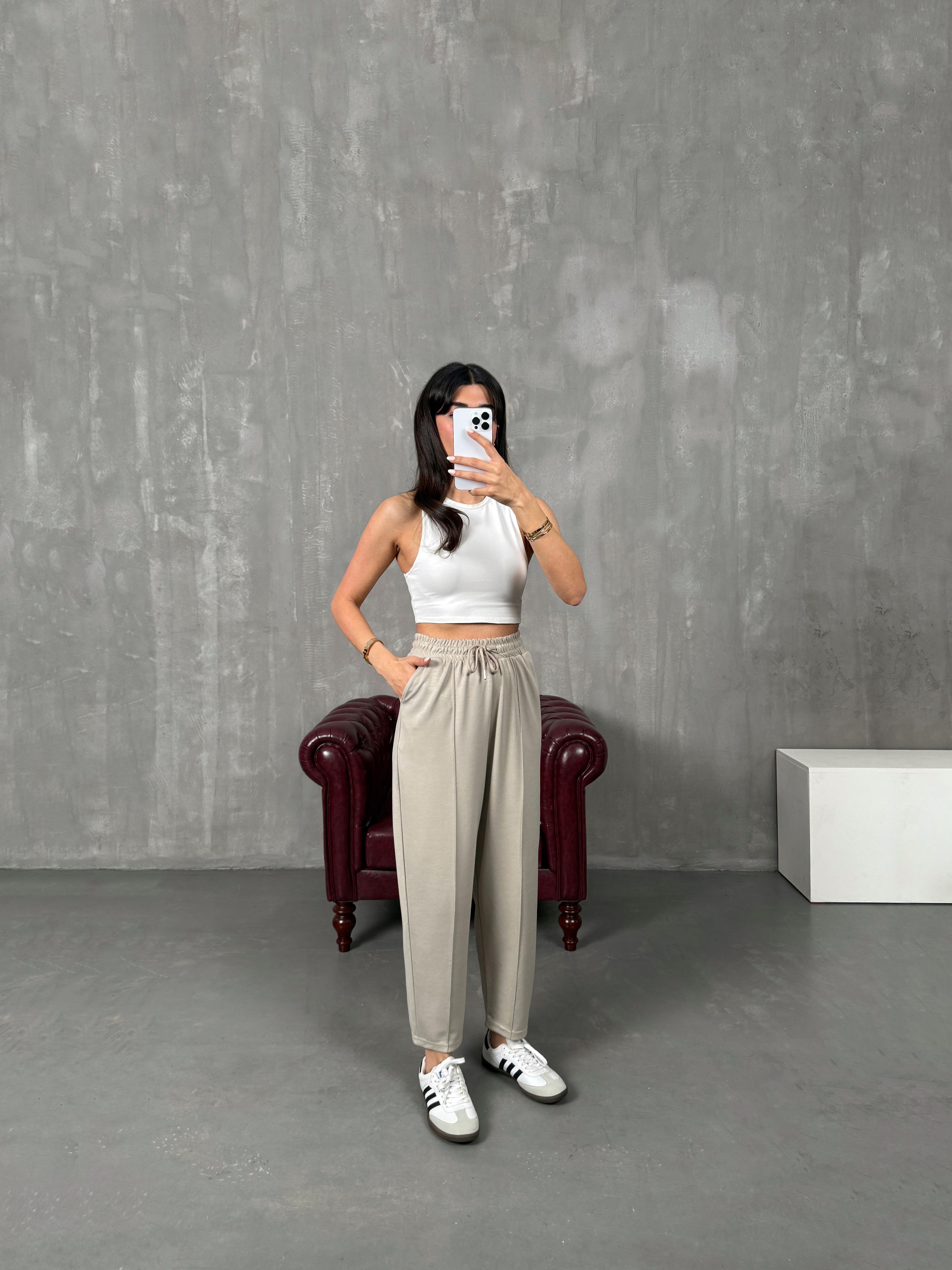 Sofya Bej Oysh Muadil Modal Kumaş Balon PantolonGausPANTOLONGU100221