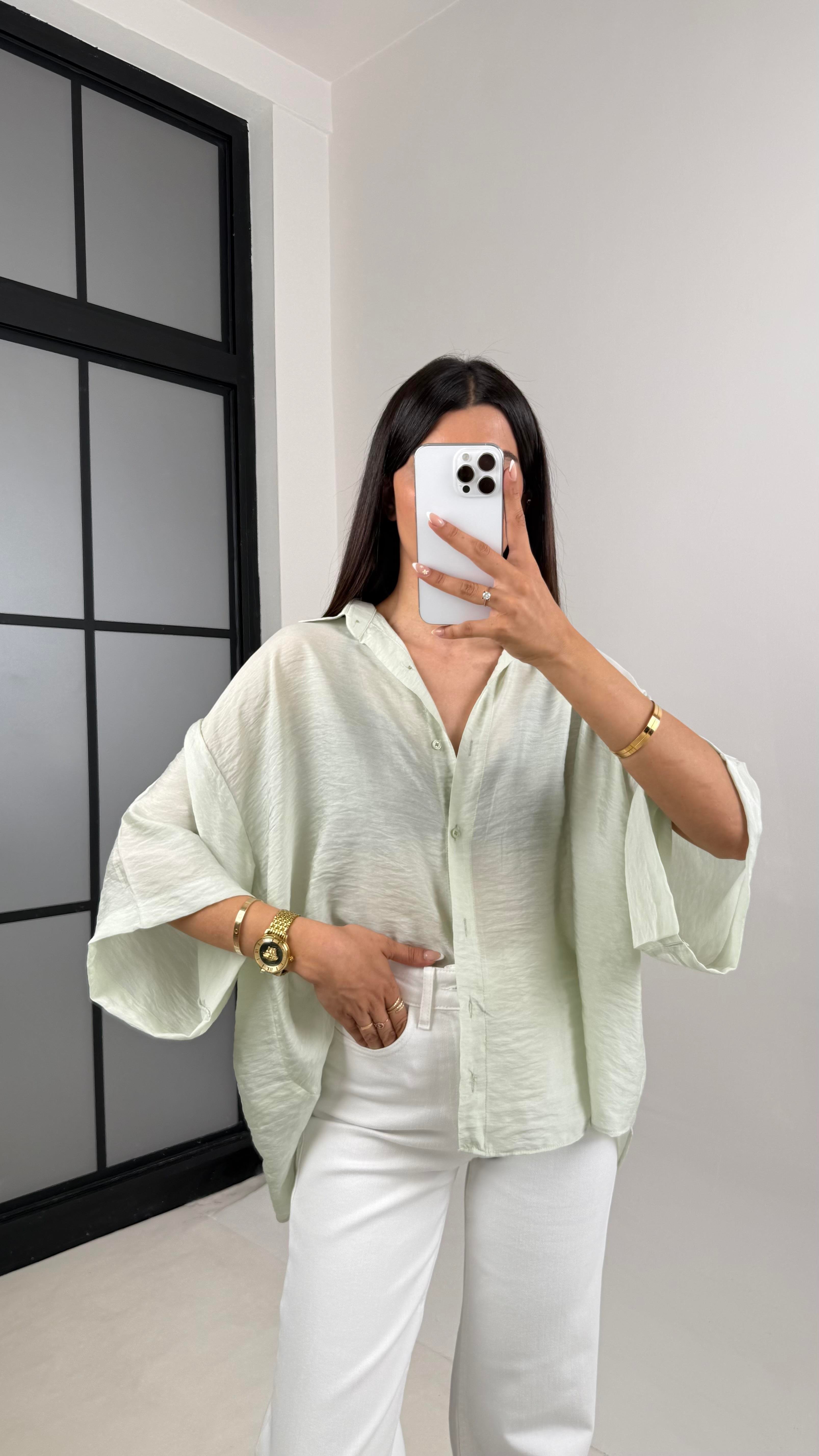 Yeşil Premium Tencel Gömlek Gaus00606Gaus القمصان GU1002417