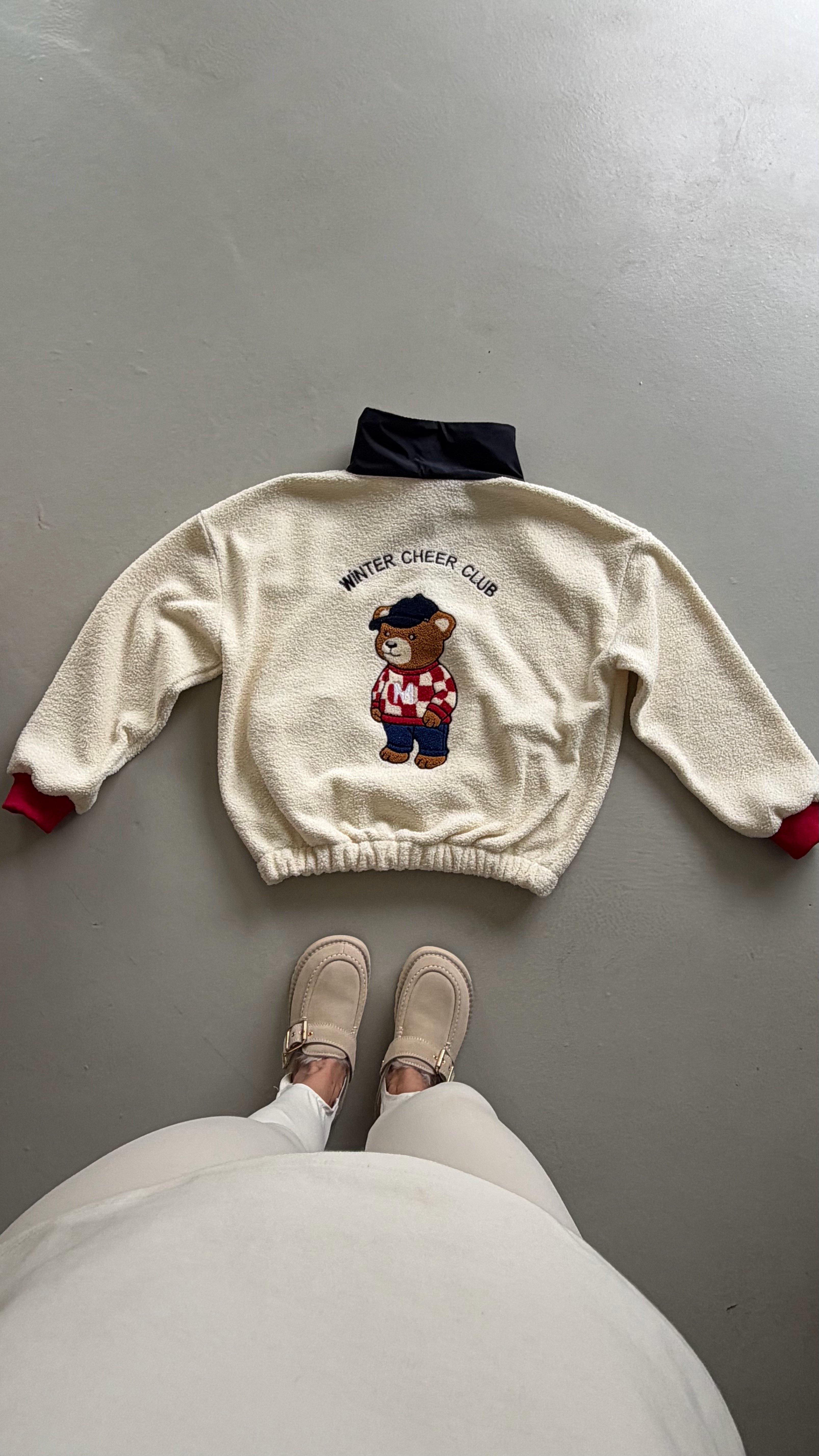 Lacivert Ayıcık Baskılı Muadil Polar Sweatshirt GAUS-02237GAUSSWEATSHIRTGAUS-02237