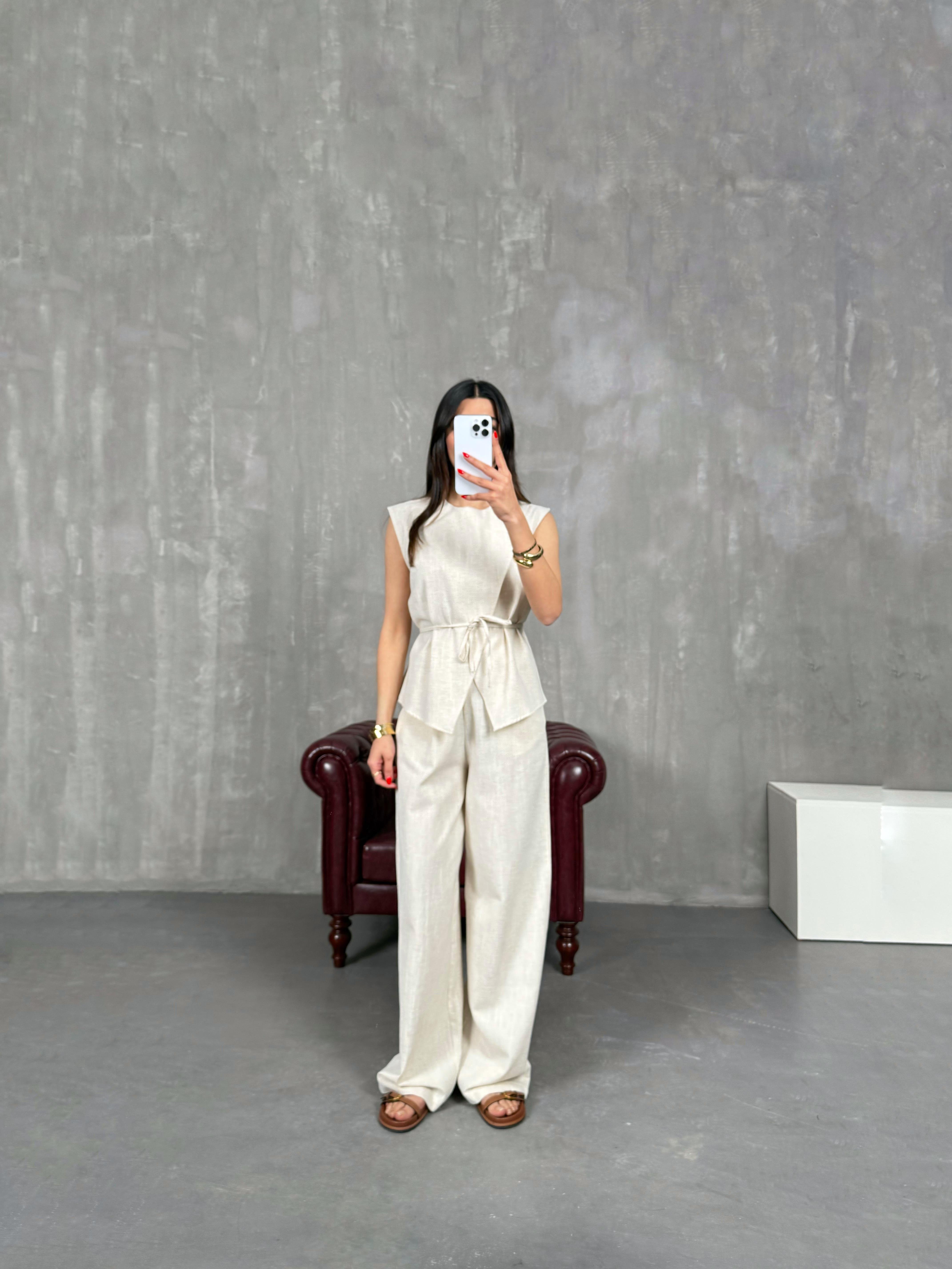 Taş Kuşaklı Keten Takım Gaus00214GausTAKIMGU1001497