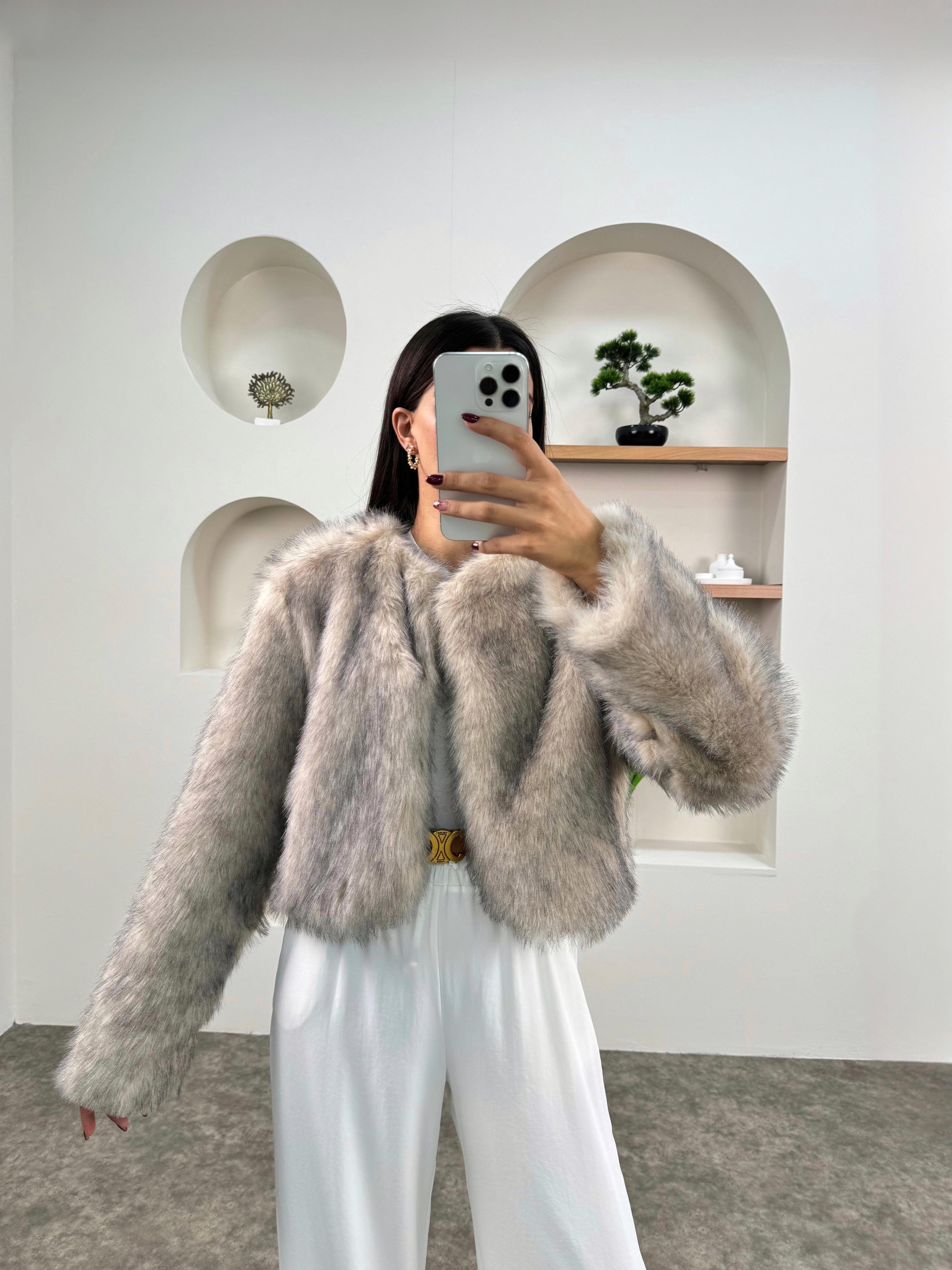 Viba Bej Kırçıllı Astarlı KürkGausMONTGU00903491