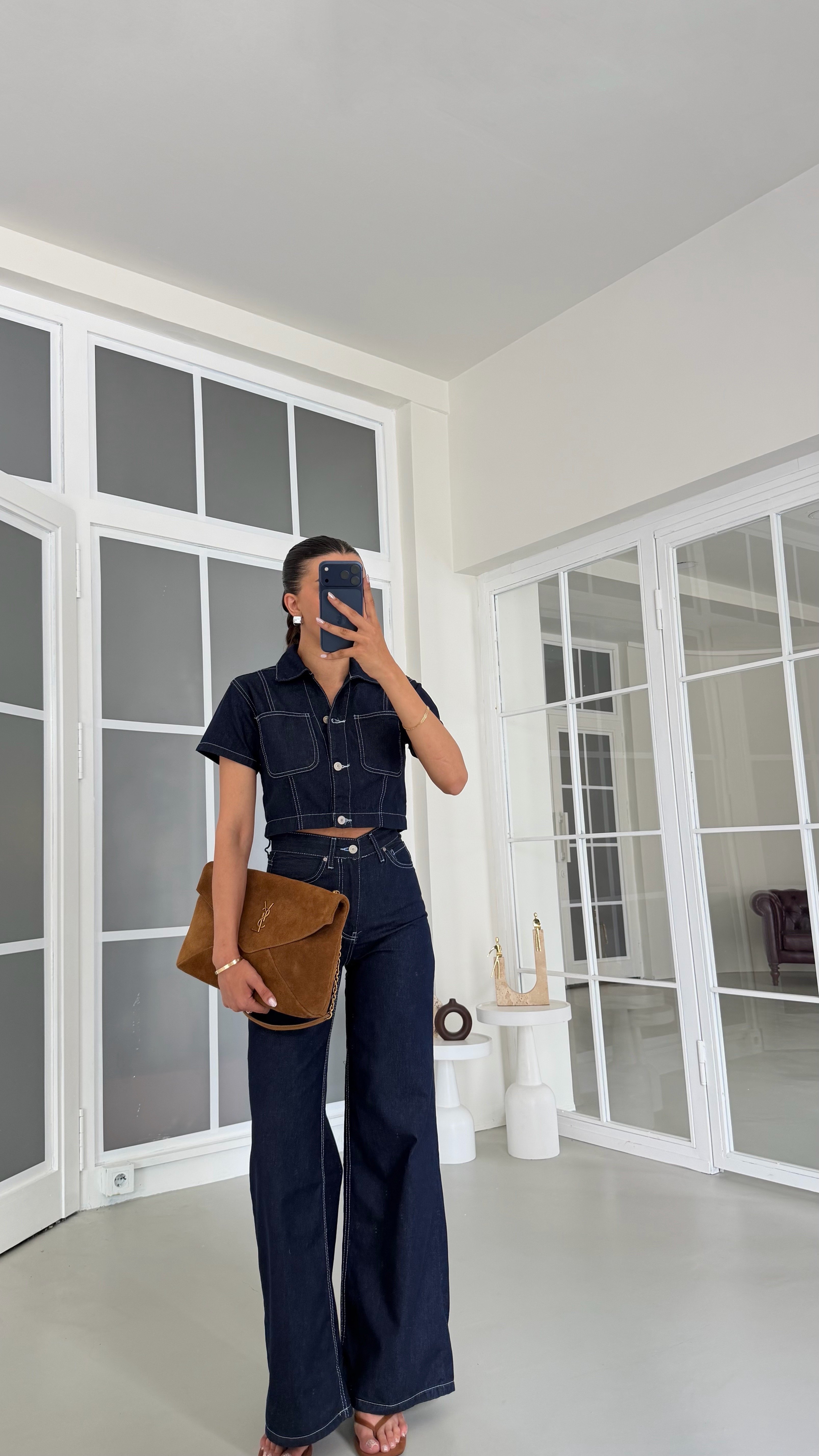 Lacivert Ceket Pantolon İkili Likralı Denim Takım GAUS-01826GAUSSuitsGAUS-01826