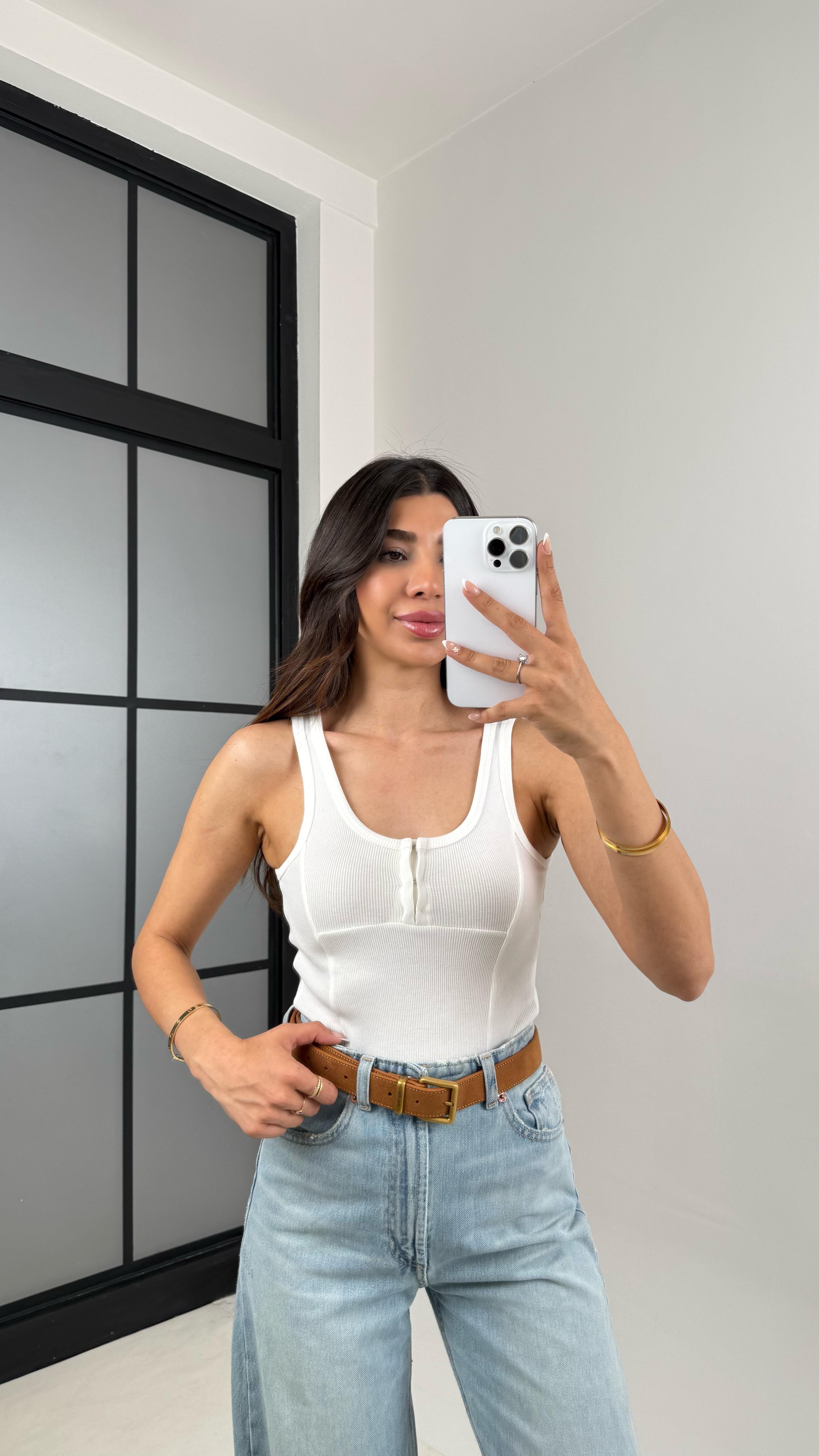 Beyaz Basic Atlet Gaus00563GausTSHIRTGU1002313