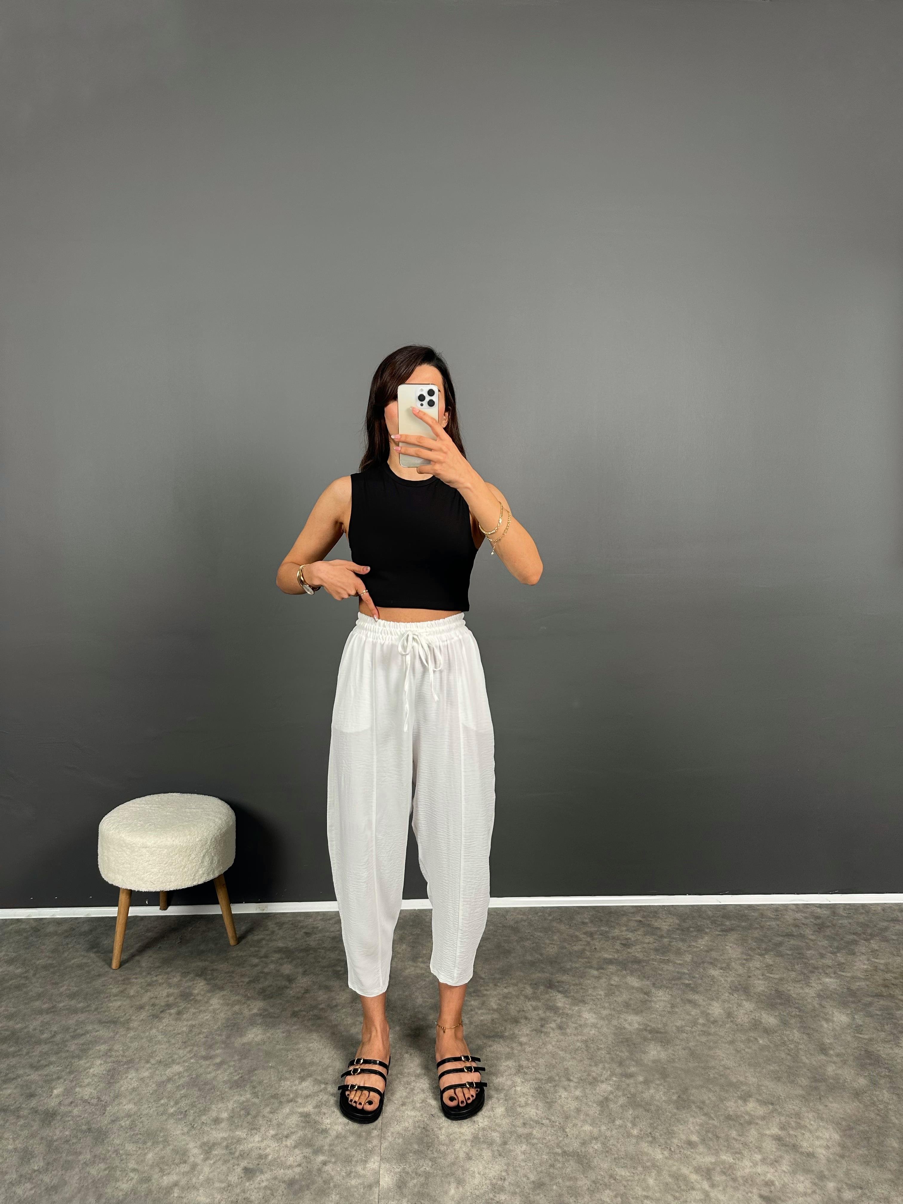 Arion Beyaz Ayrobin Keten Pantolon GausPANTOLONGU008495