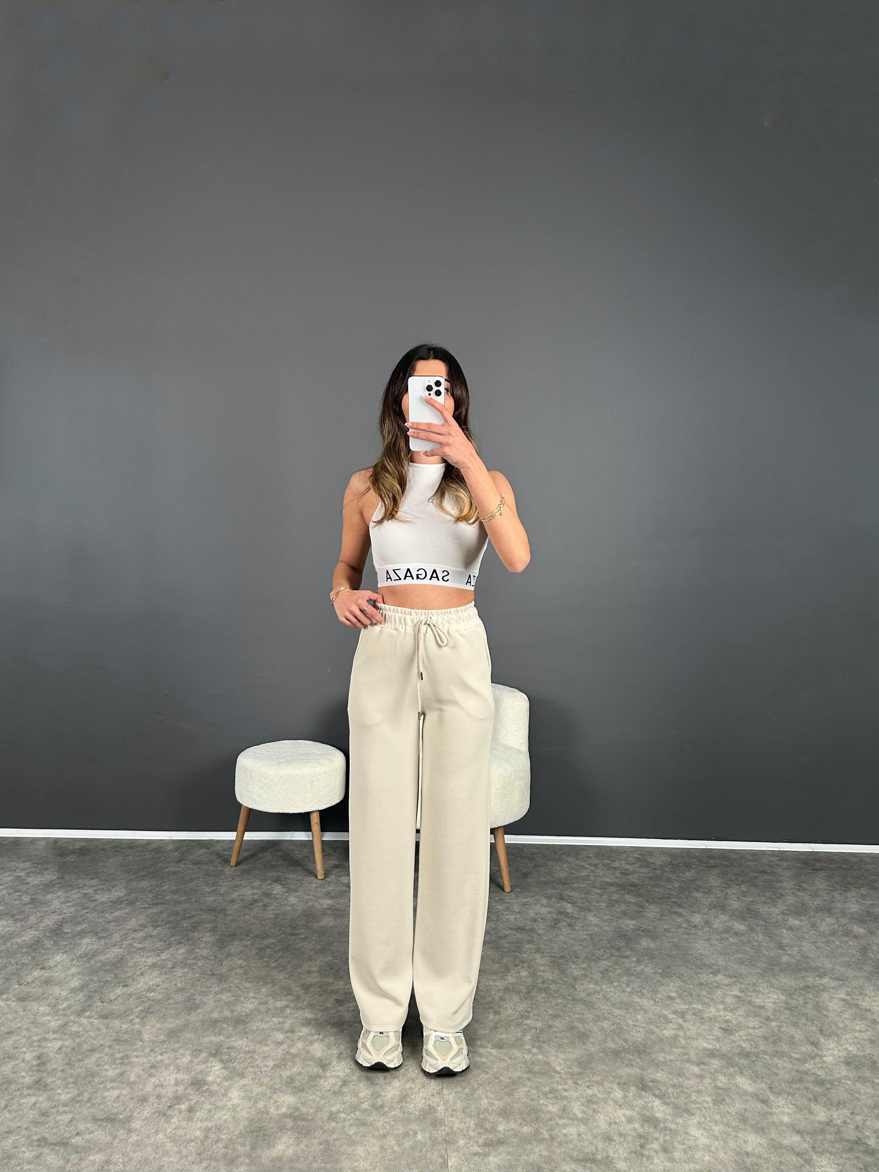 Oys Krem Modal Palazzo PantolonGausPANTOLONGU004043