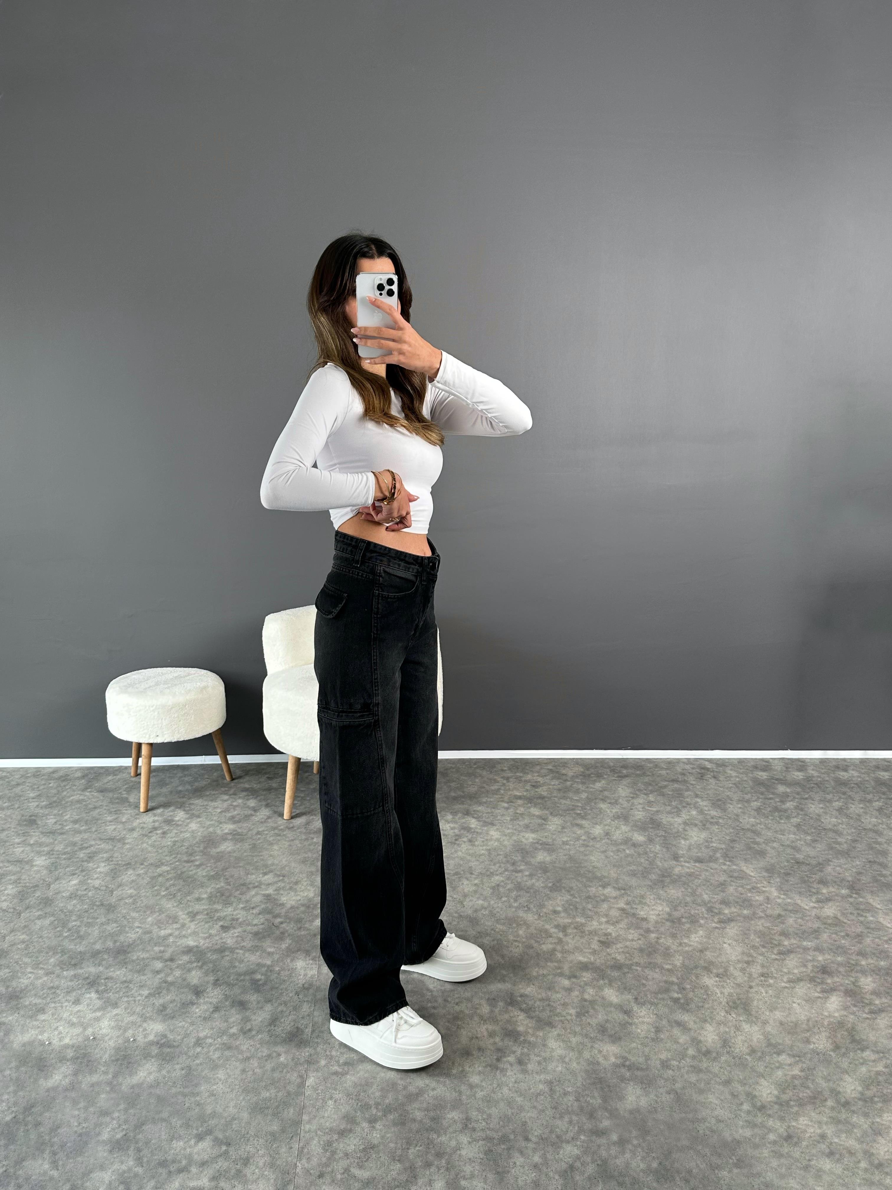 RYN Koyu Füme Cep Detaylı Jean GausDENİM PANTOLONGU002803