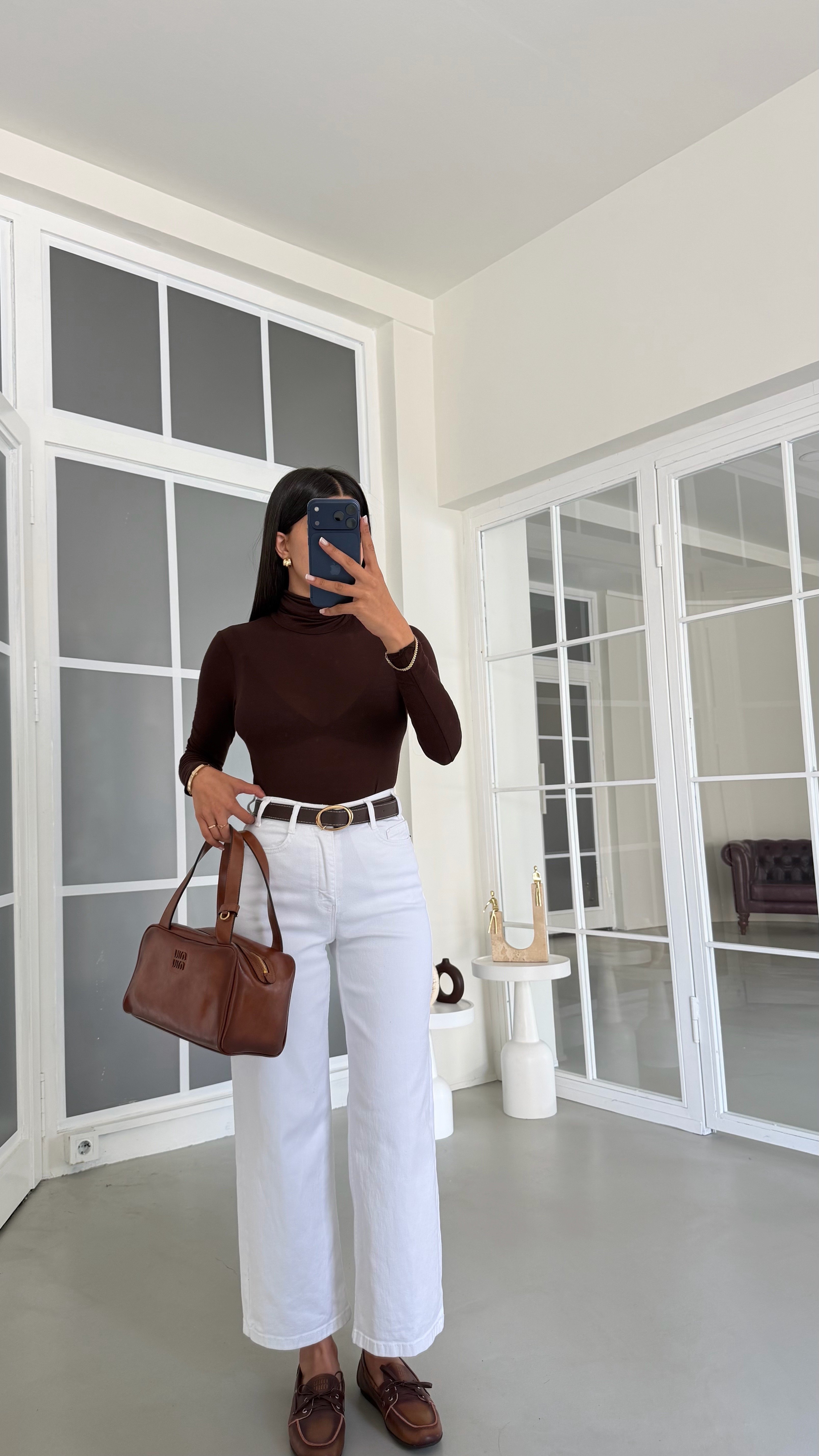 Beyaz ZR Model Kemerli Jean GAUS-02071GAUSPANTOLONGAUS-02071