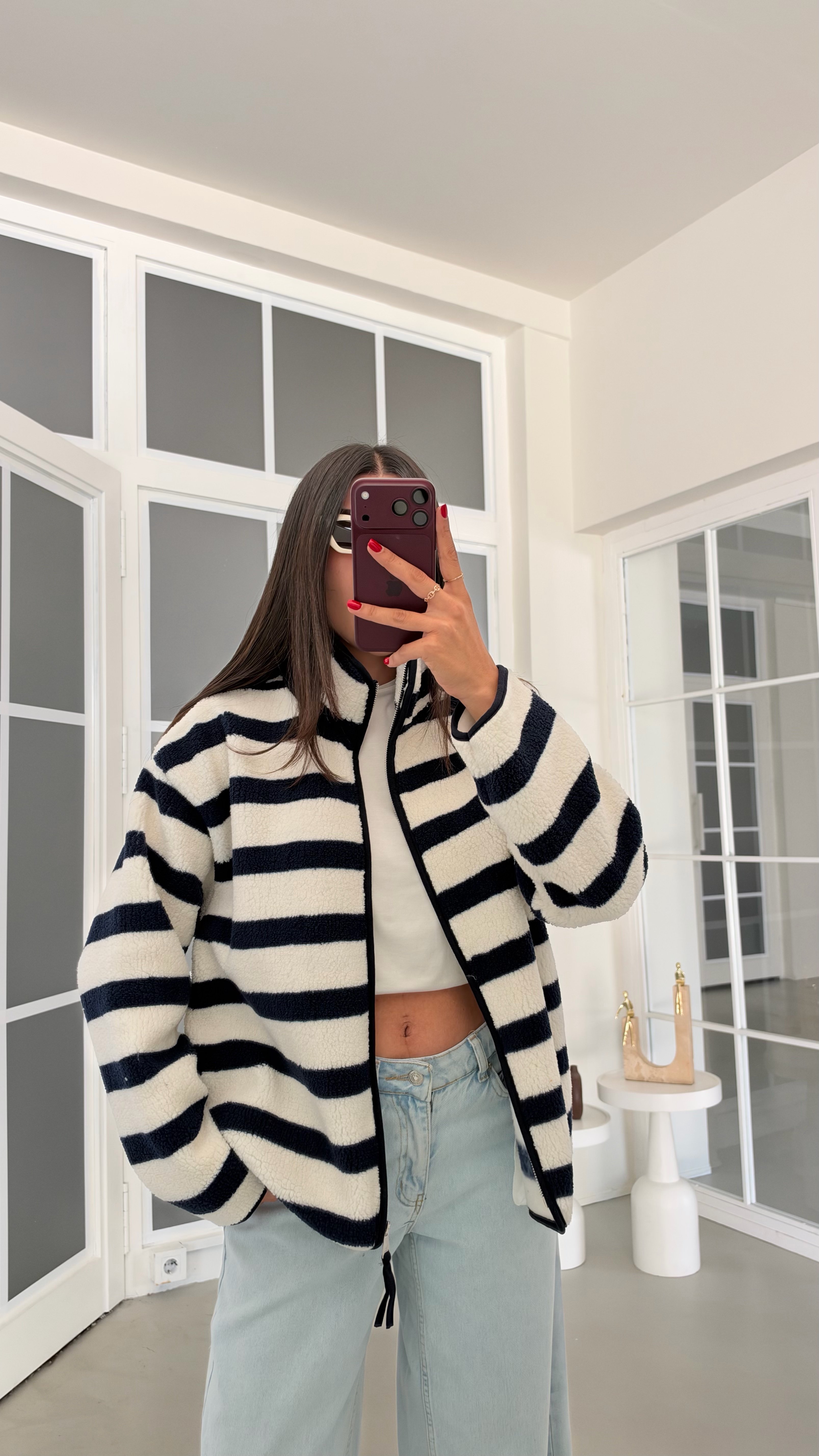 Lacivert Çizgili Polar Sweatshirt GAUS-02288 GAUS-01916GAUSSWEATSHIRTGAUS-02288