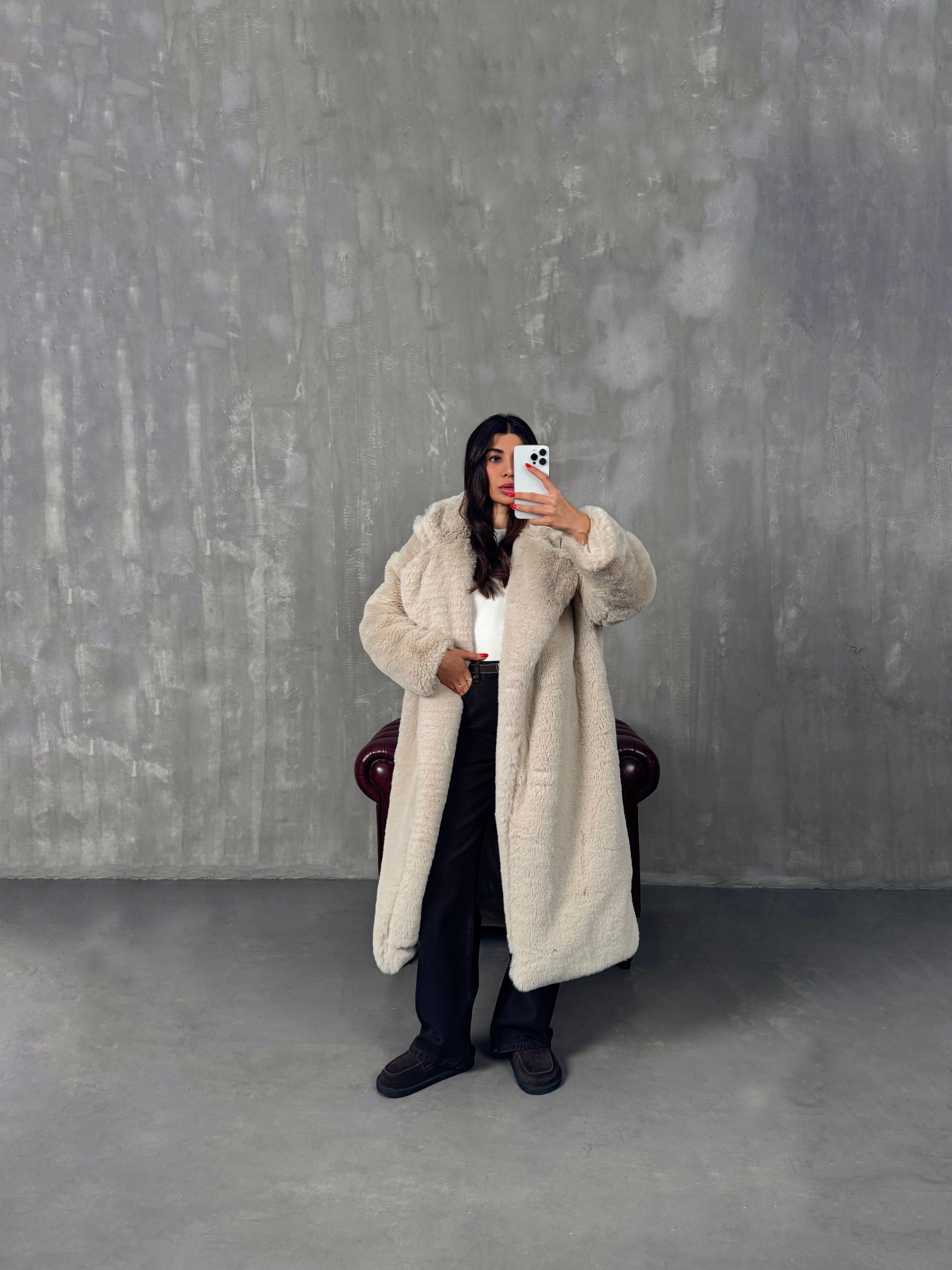 Wody Taş Astarlı Premium Kürk Kaban 