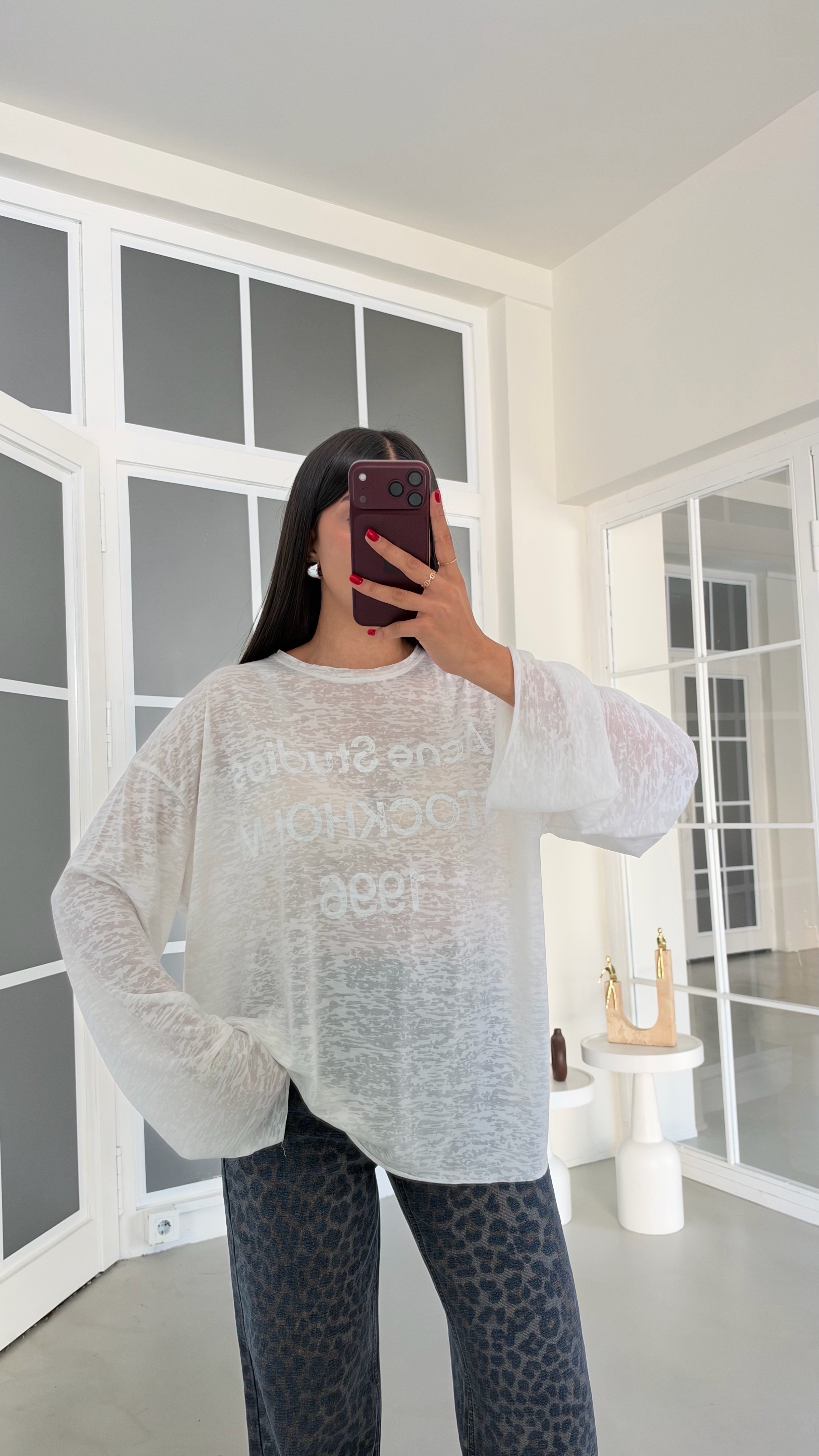 Beyaz Yazı Baskılı Oversize Tshirt GAUS-02243GAUSTshirtGAUS-02243