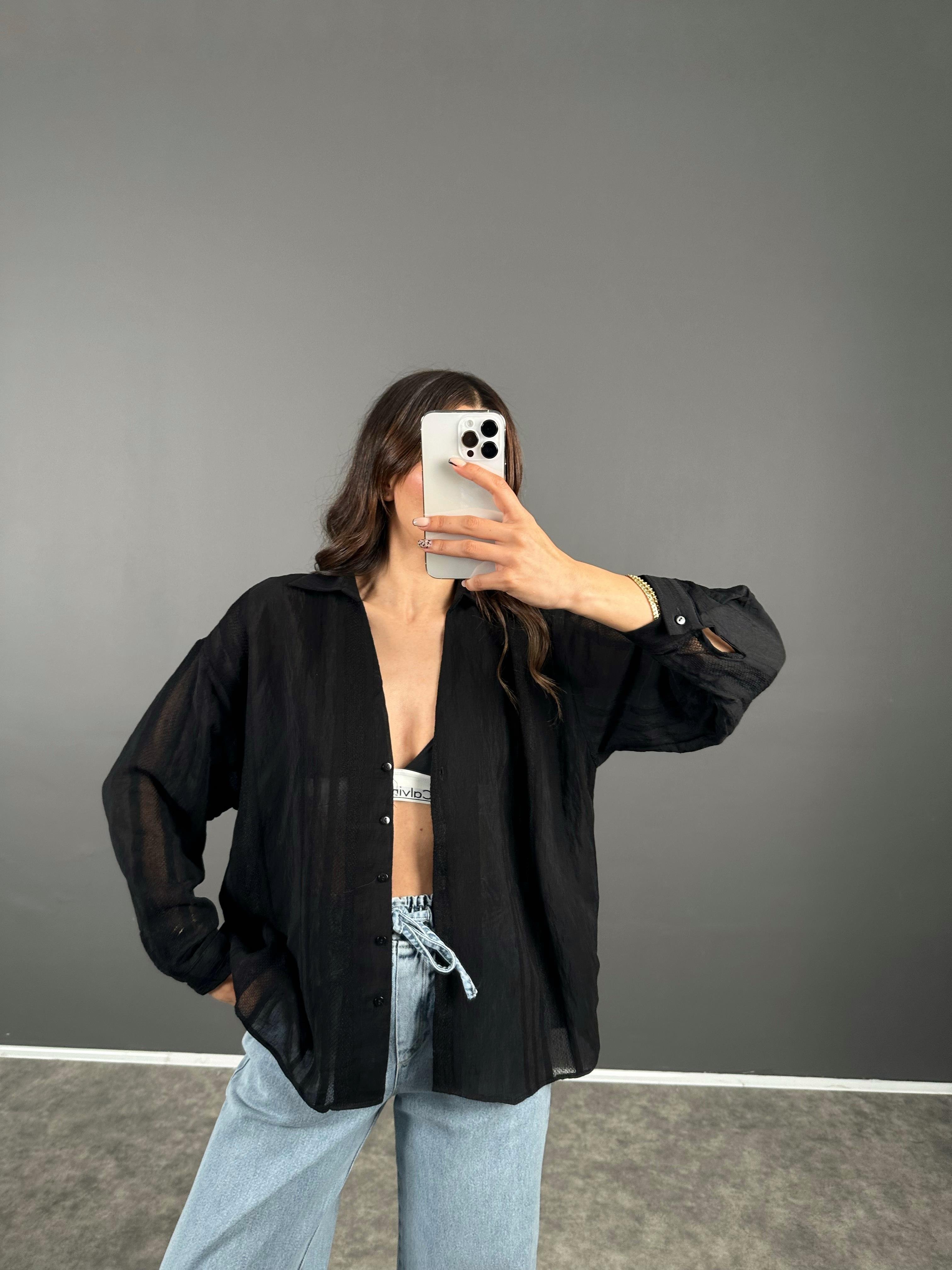 Leds Siyah Premium Gömlek