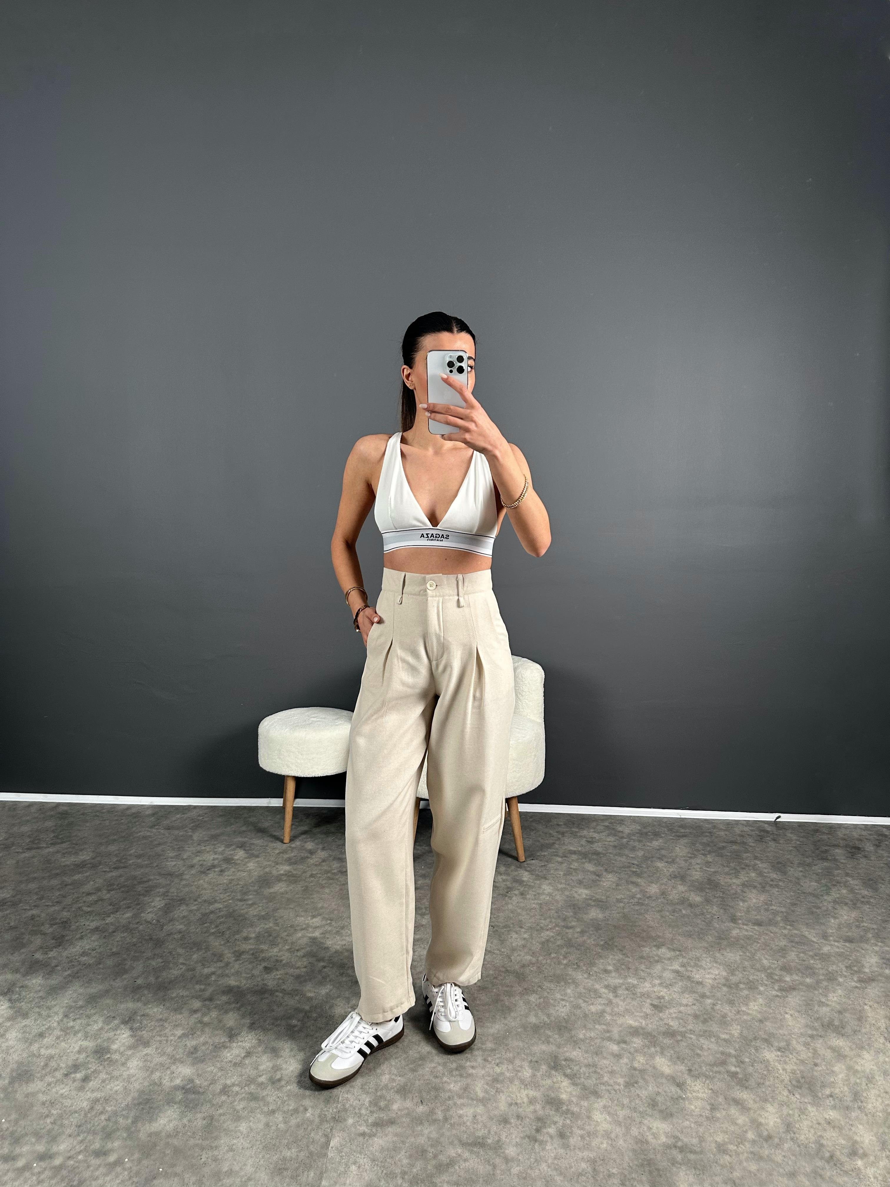 Lovas Taş Lux Kalite Keten Pantolon