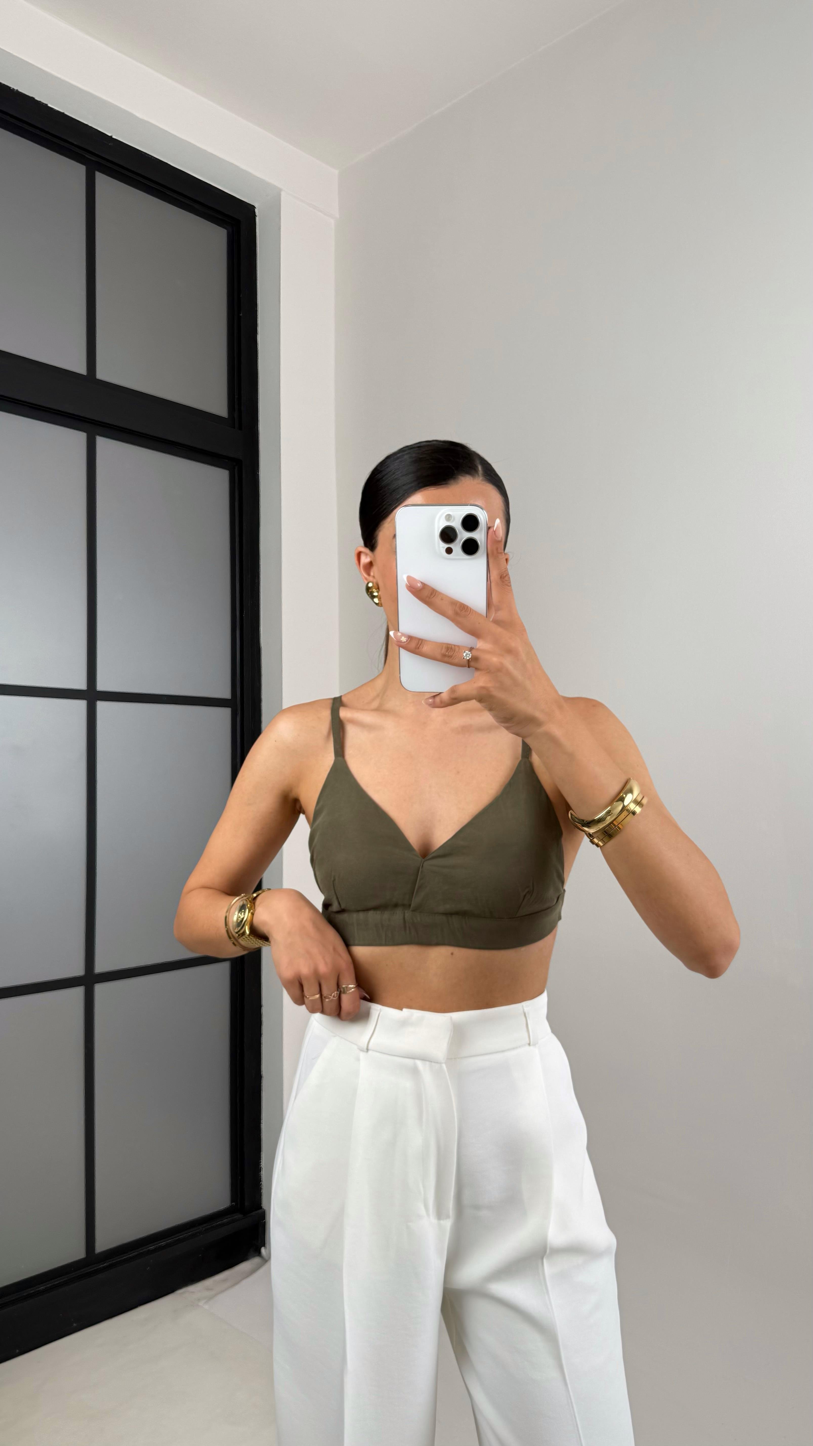 Haki Ayarlanabilir Askılı Bralet Gaus00595Gausالكروب توب GU1002390