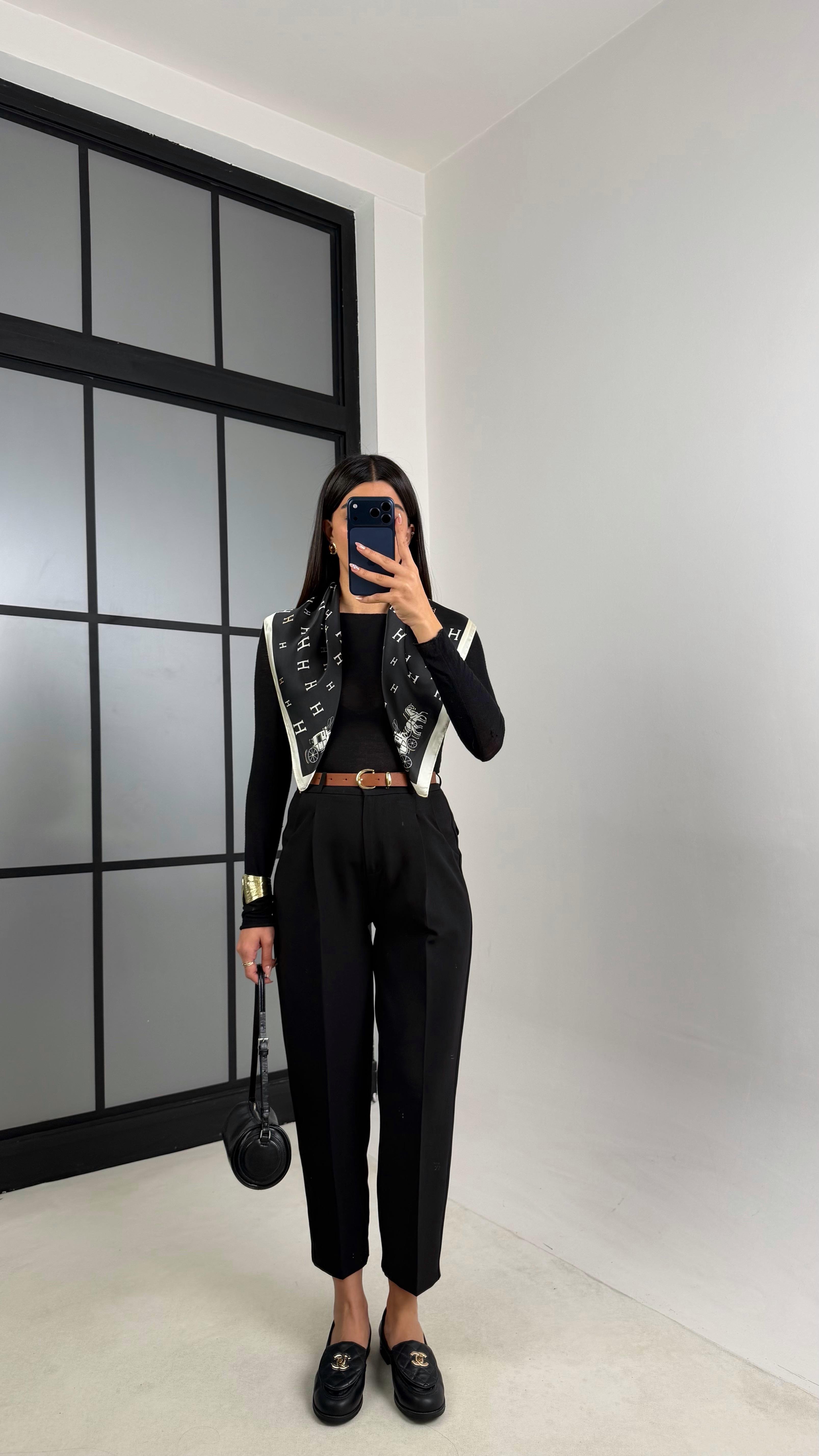 Siyah Kemerli ZR Model Pantolon GAUS-00816GAUSPANTOLONGAUS-00816