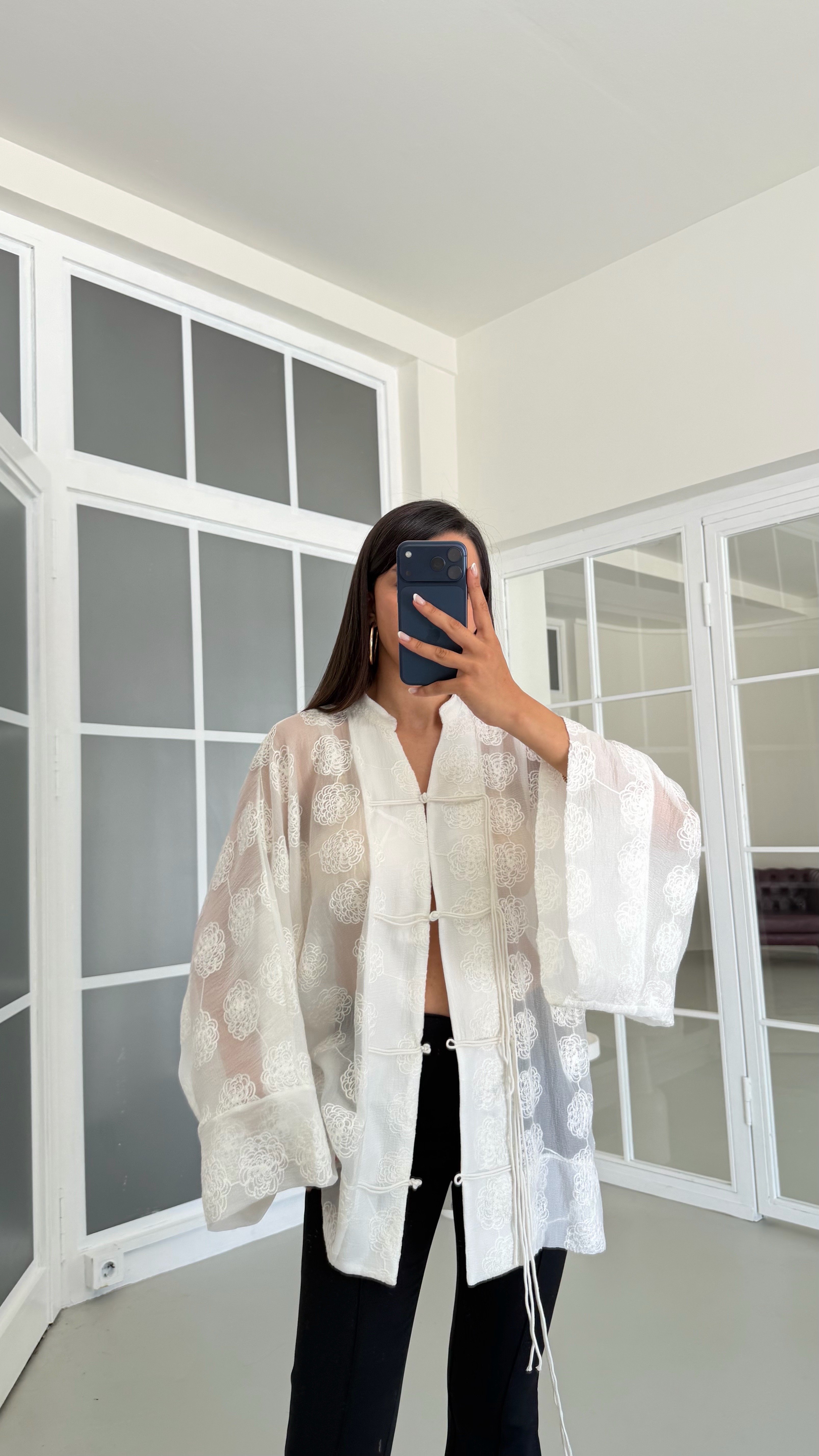Ekru Çin Düğme Detaylı Premium Gömlek GAUS-01711GAUSGÖMLEKGAUS-01711