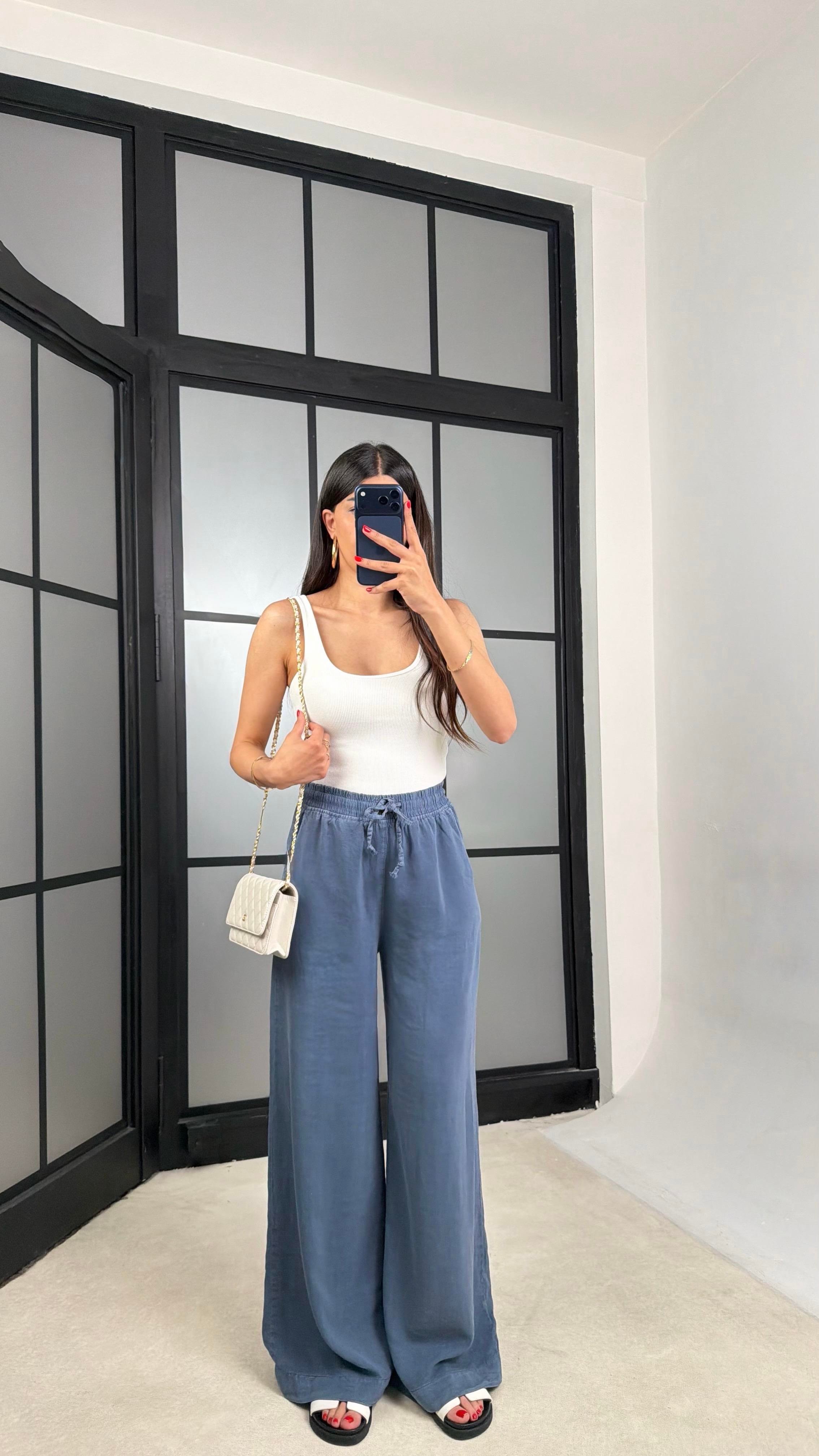 Mavi Beli Lastikli Tencel Denim Pantolon GAUS-01474GAUSDENİM PANTOLONGAUS-01474