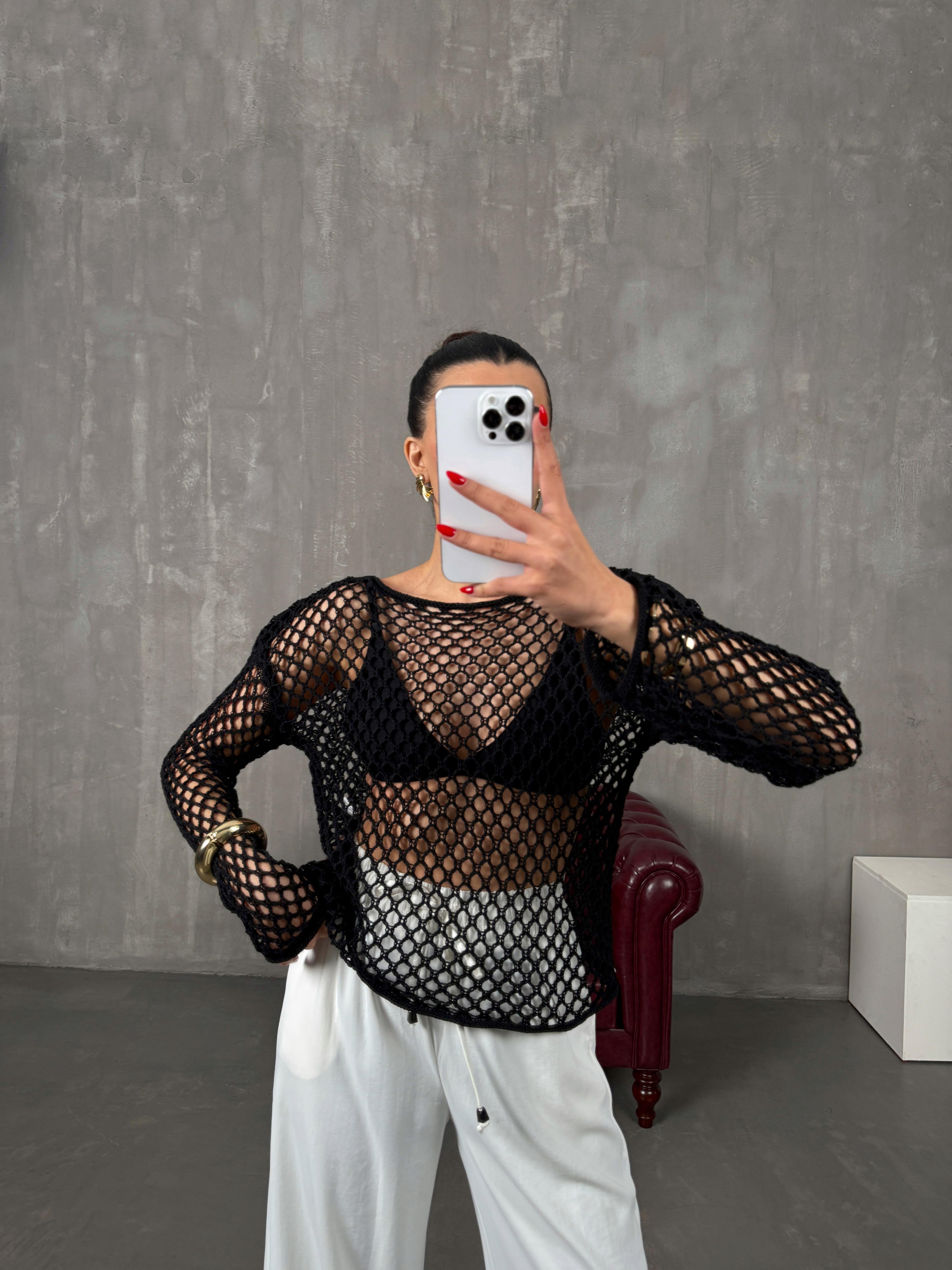 Gela Siyah Ajurlu TrikoGausTRİKOGU100513