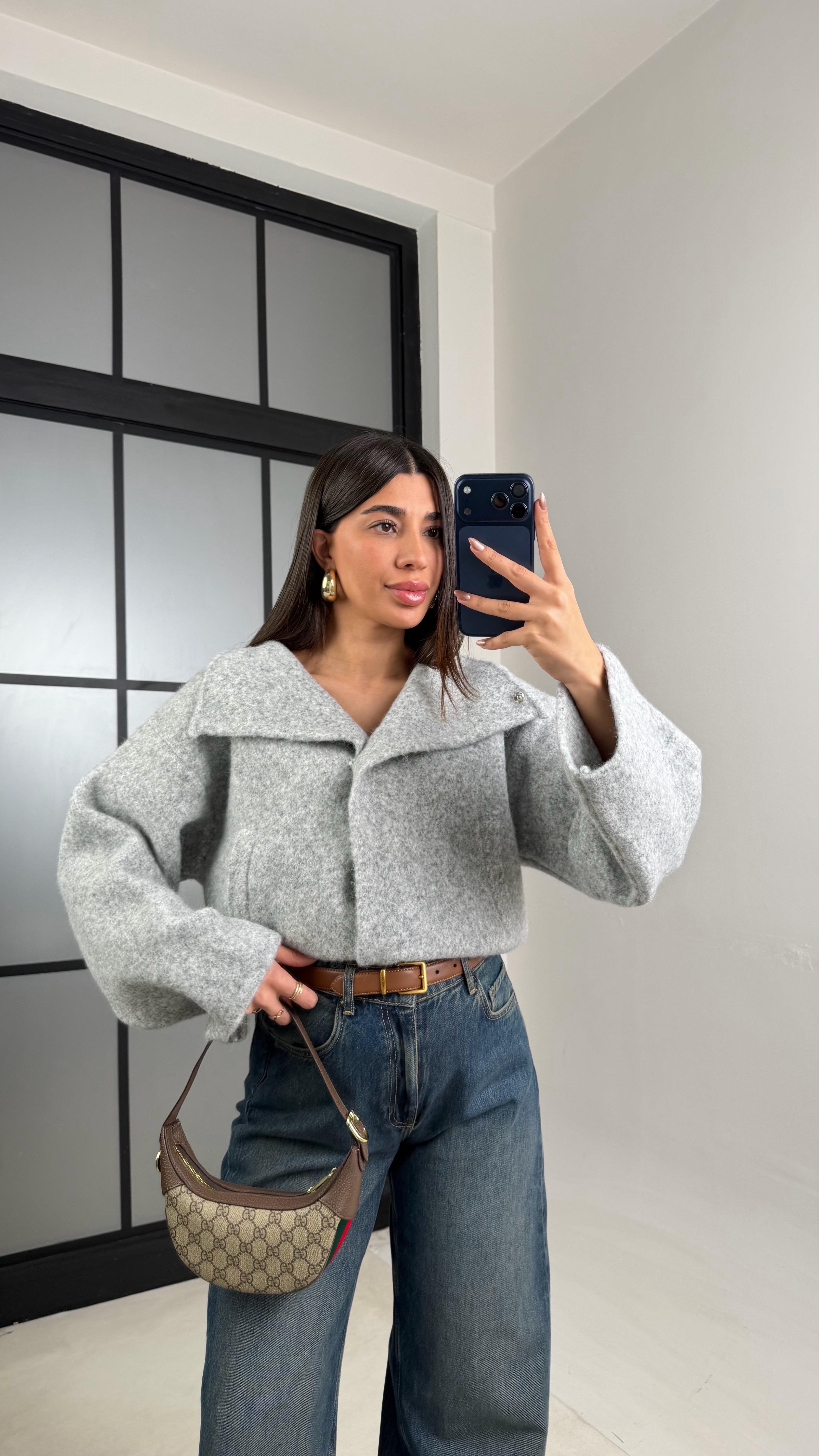 Gri Yumuşak Dokulu Çıtçıt Düğmeli Triko Hırka GAUS-01081GAUSHIRKAGAUS-01081