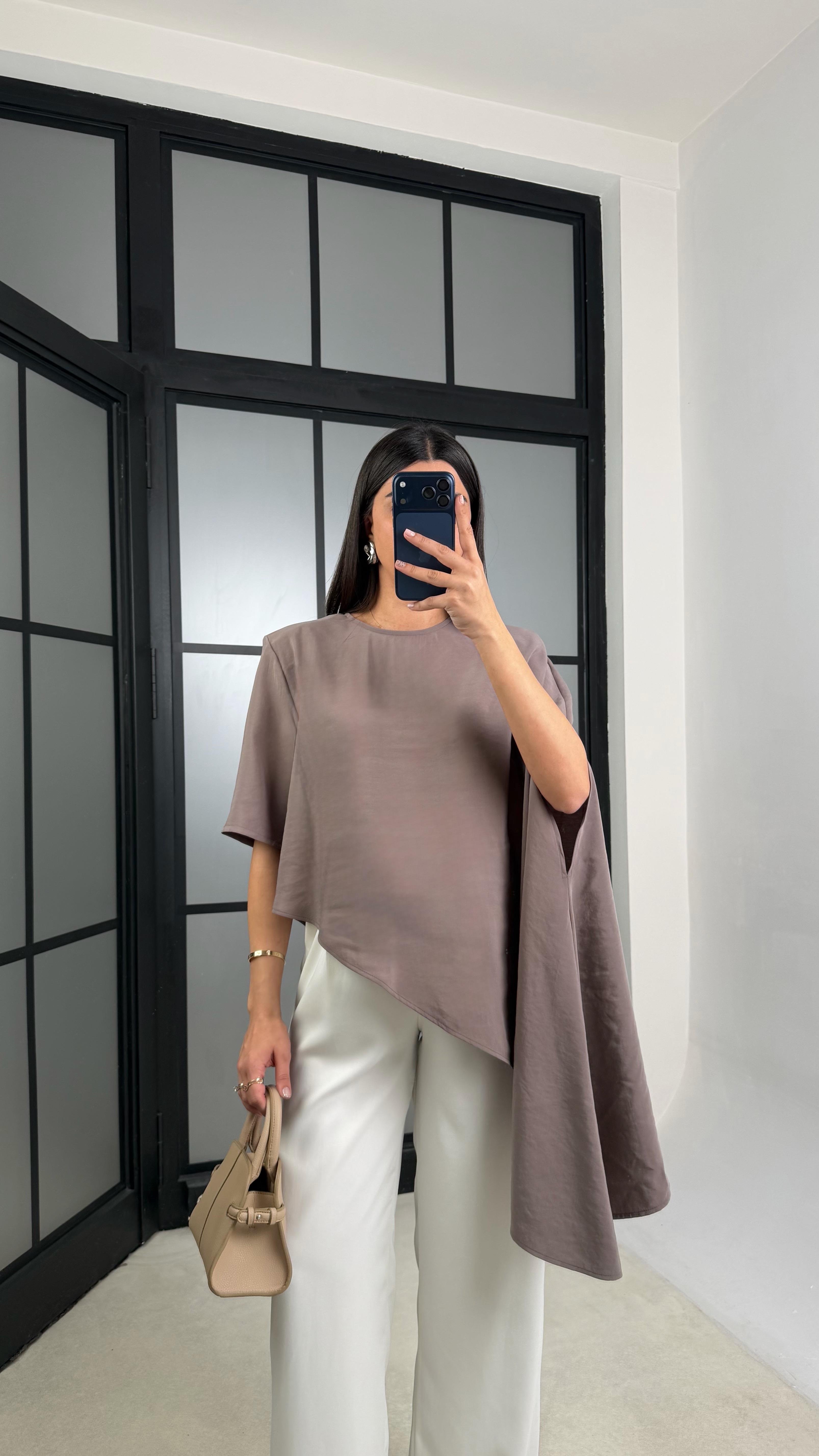 Vizon Vatkalı Asimetrik Bluz GAUS-01186GAUSالبلوزات GAUS-01186