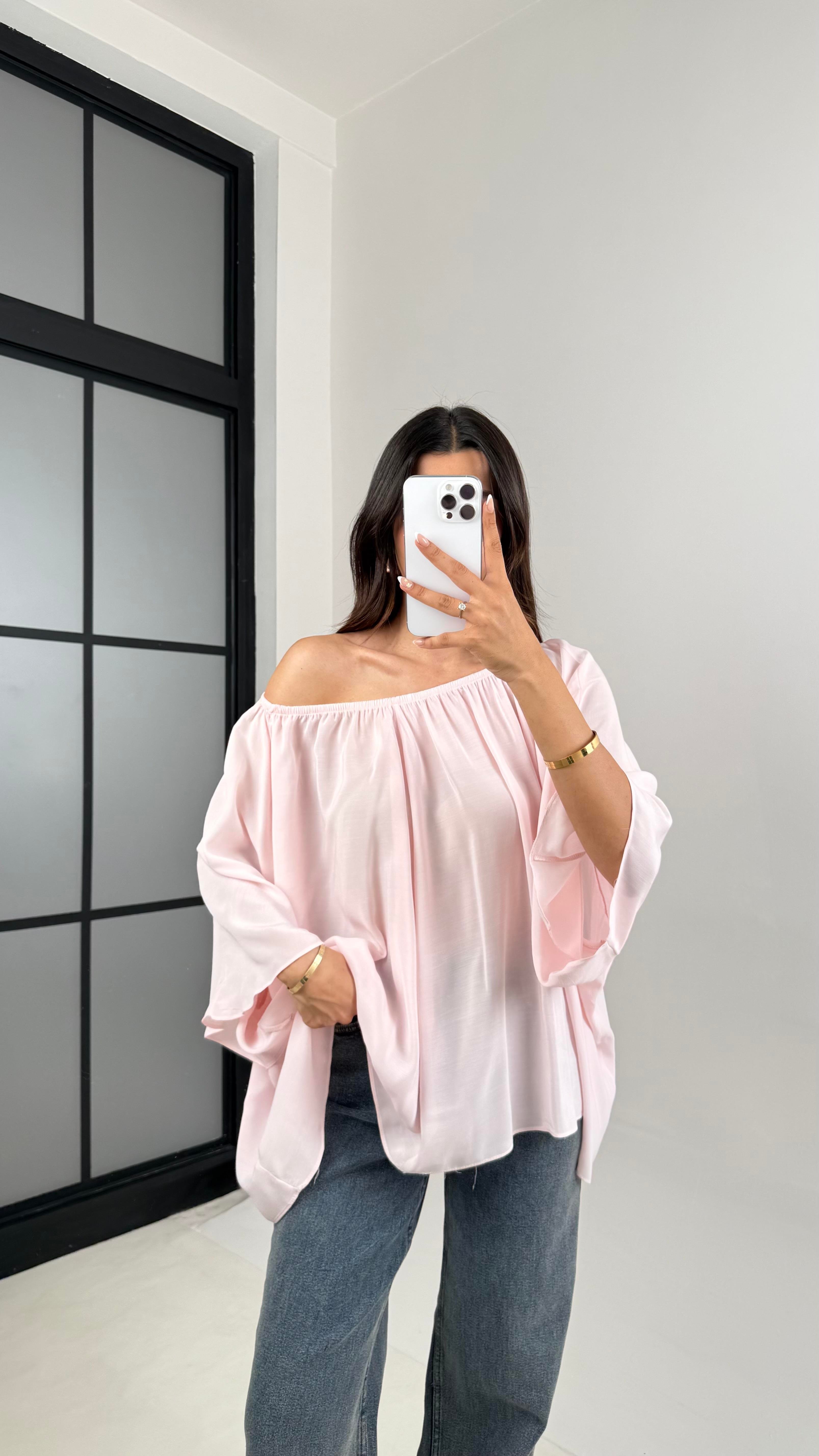 Pembe Yarasa Kol Şifon Bluz Gaus00574GausBLUZGU1002342