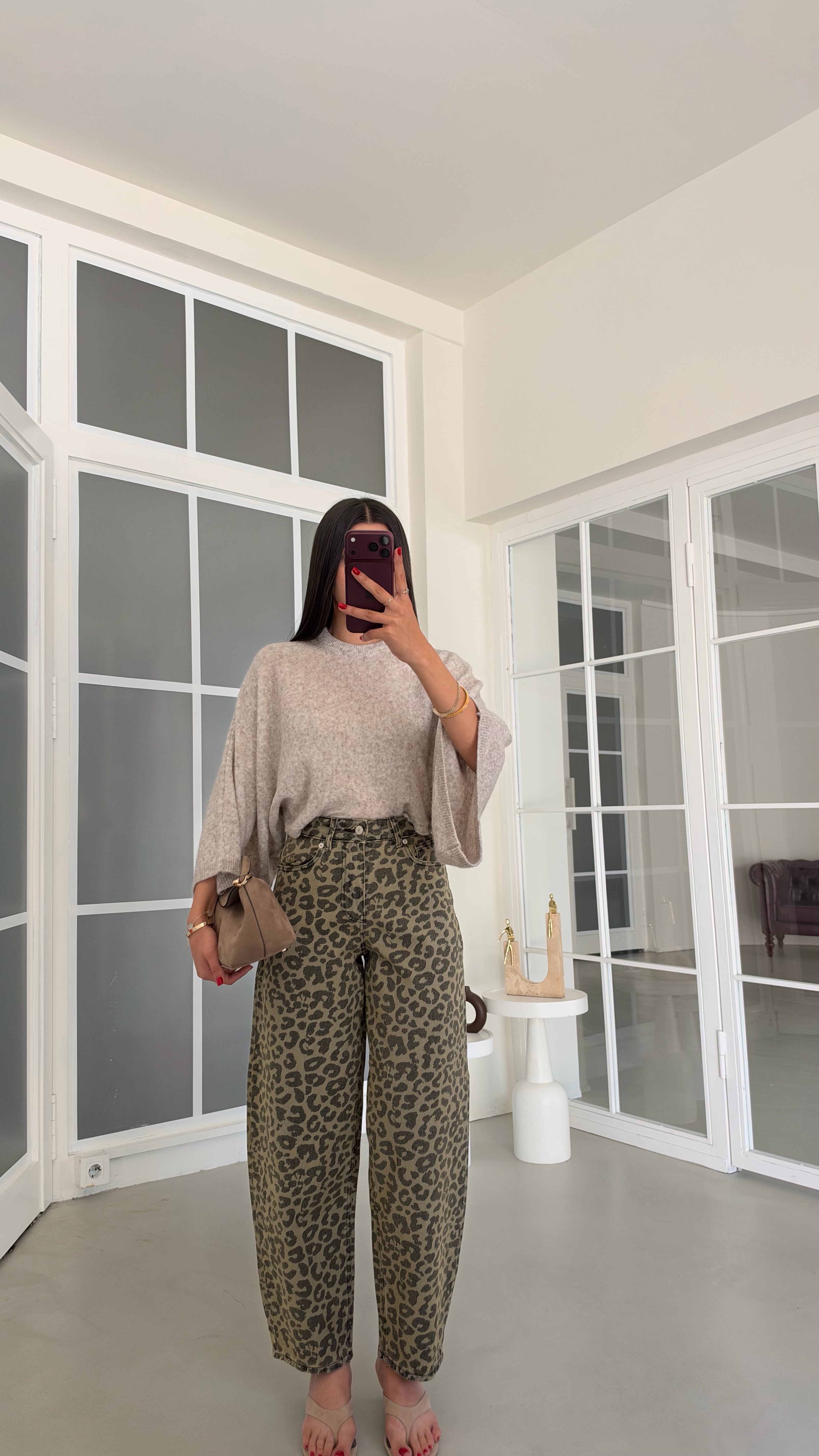 Yeşil Leopar Desenli Tasarım Balon Jean GAUS-02255 GAUS-02256GAUSDENİM PANTOLONGAUS-02256