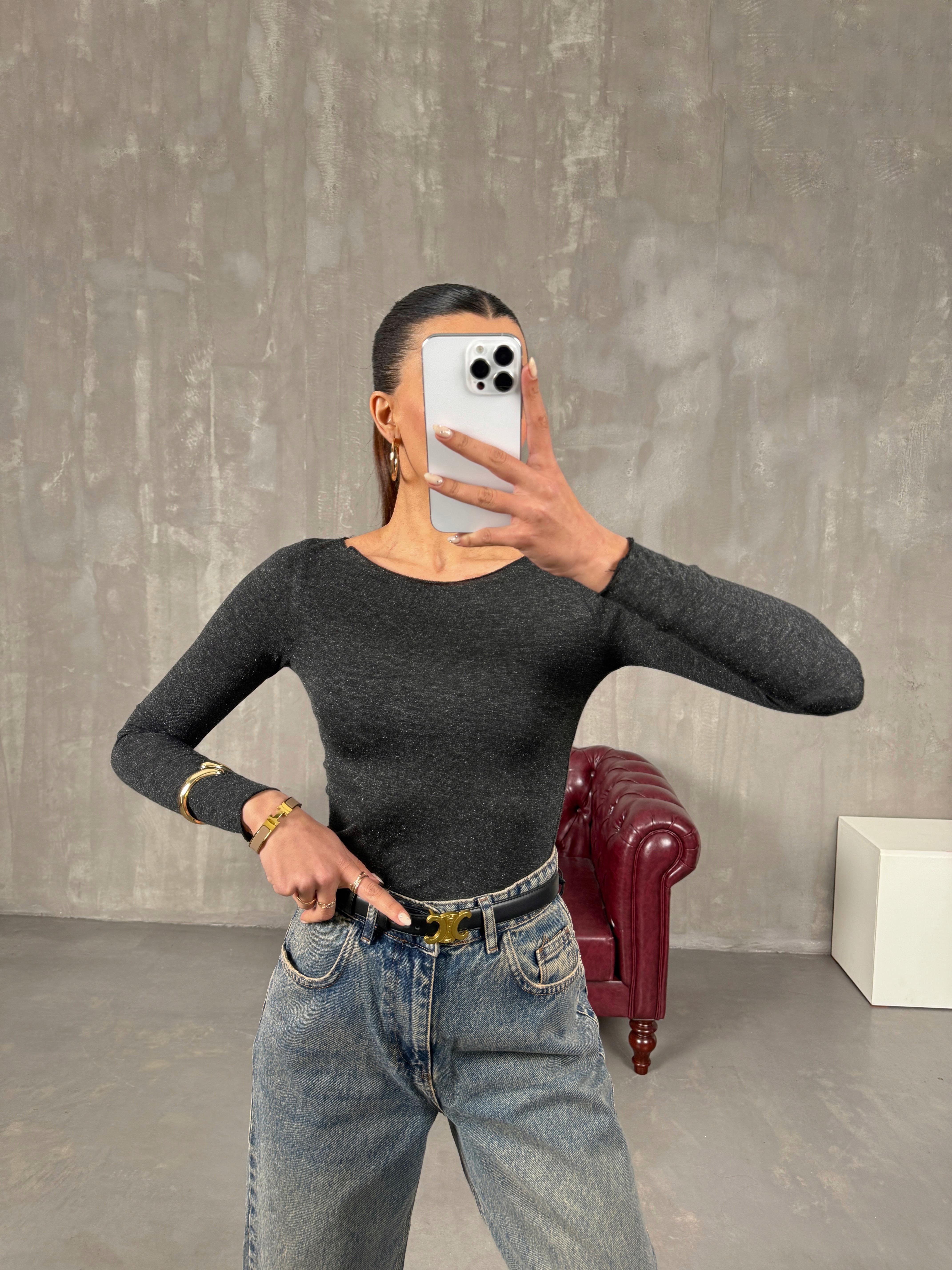 باكو بلوزة أنثراسيت بترتر