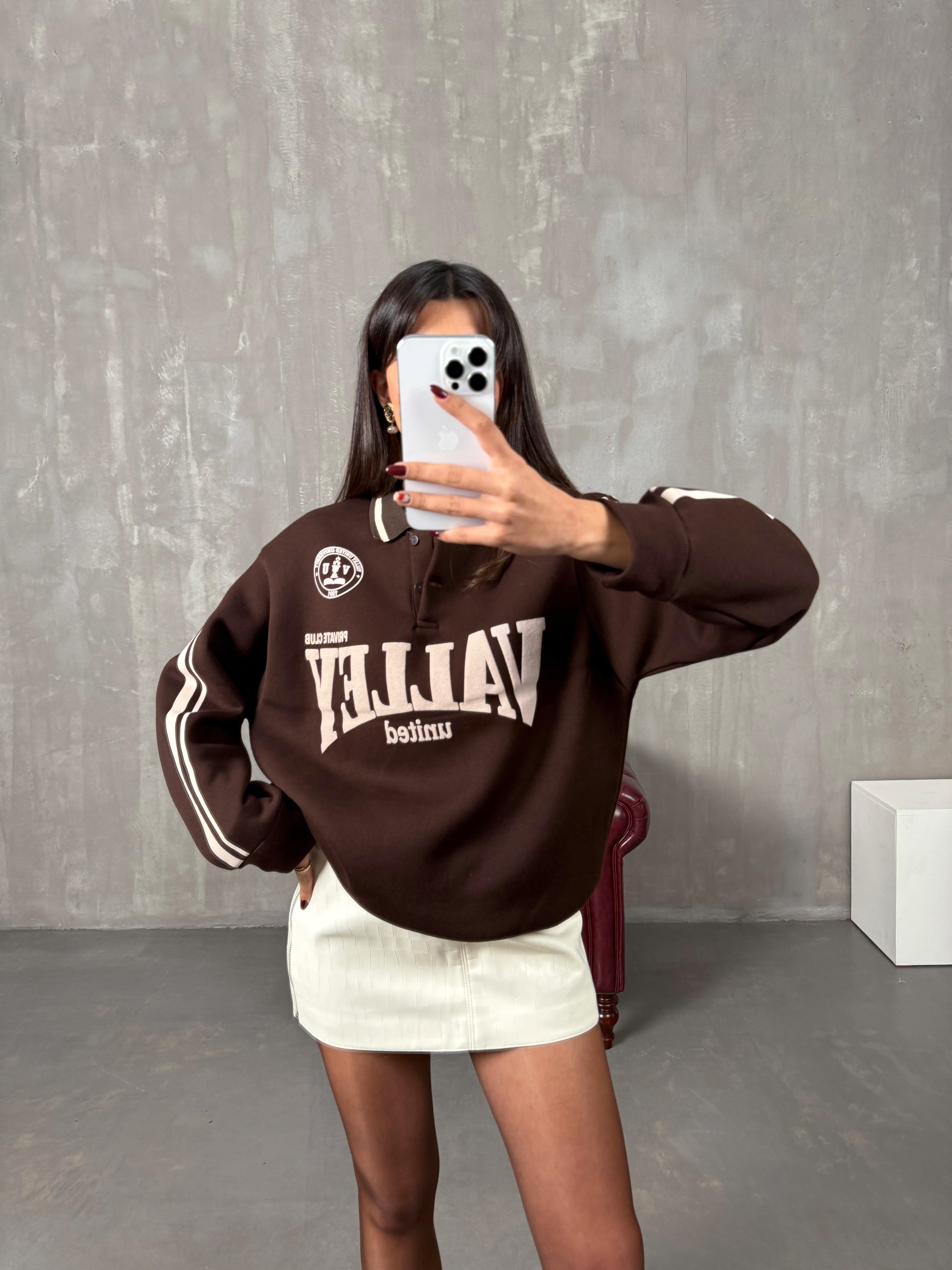 Juste Acı Kahve Yazı Baskılı Sweat