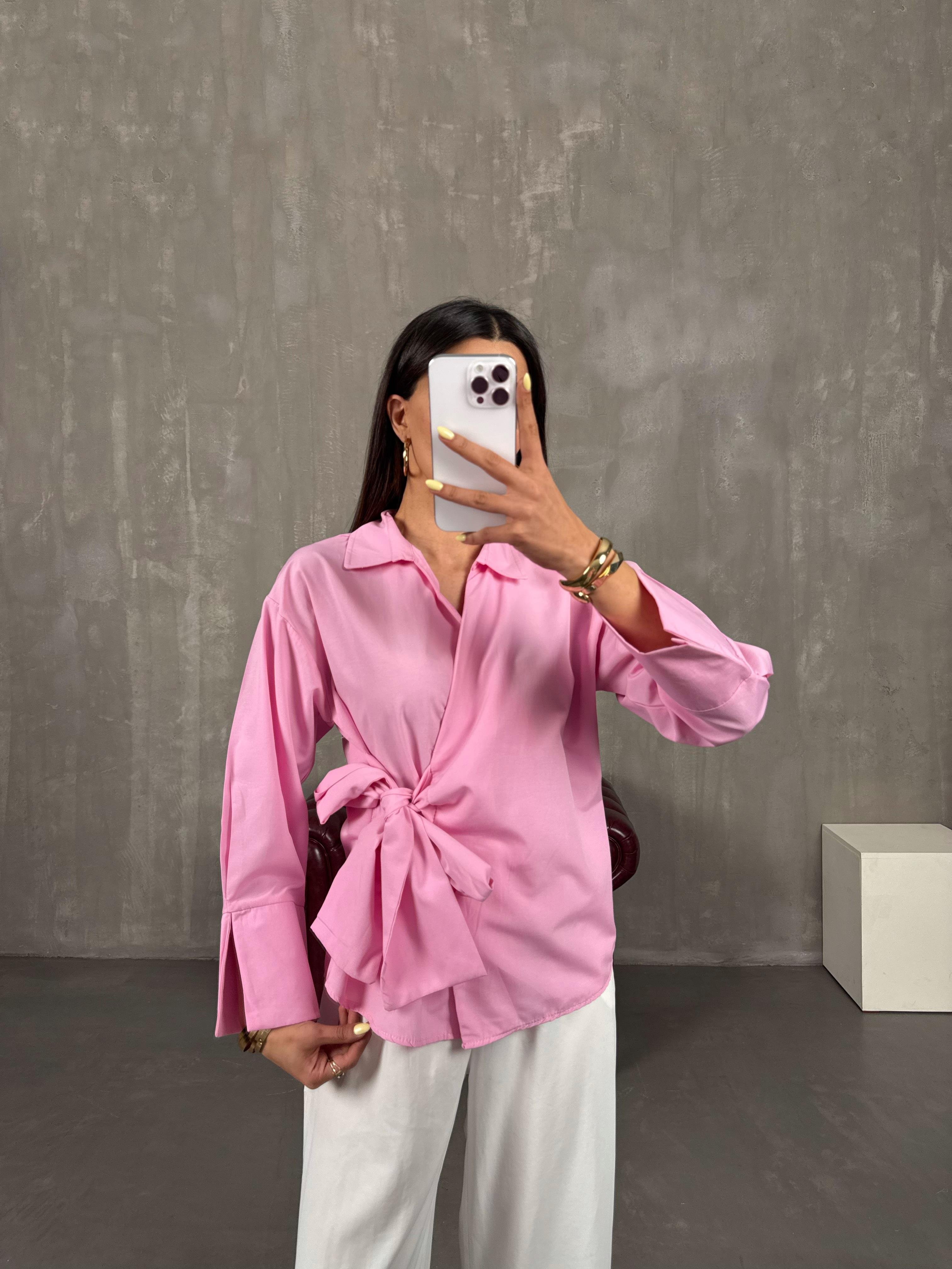 Pembe Bağlamalı Gömlek Gaus00129GausGÖMLEKGU1001293
