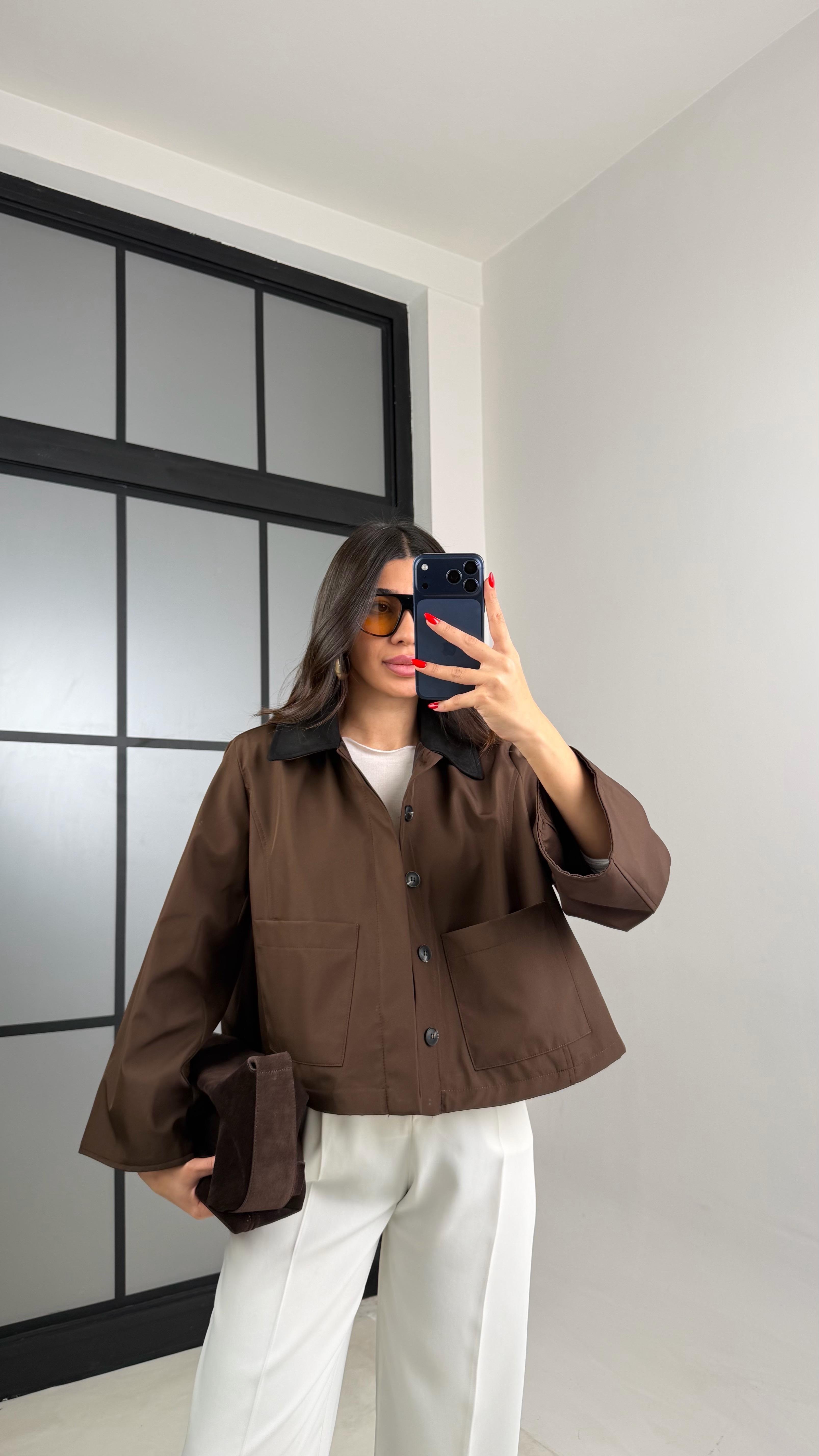 Kahve Çıtçıt Düğmeli Astarlı Cepli Ceket GAUS-00913GAUSCEKETGAUS-00913