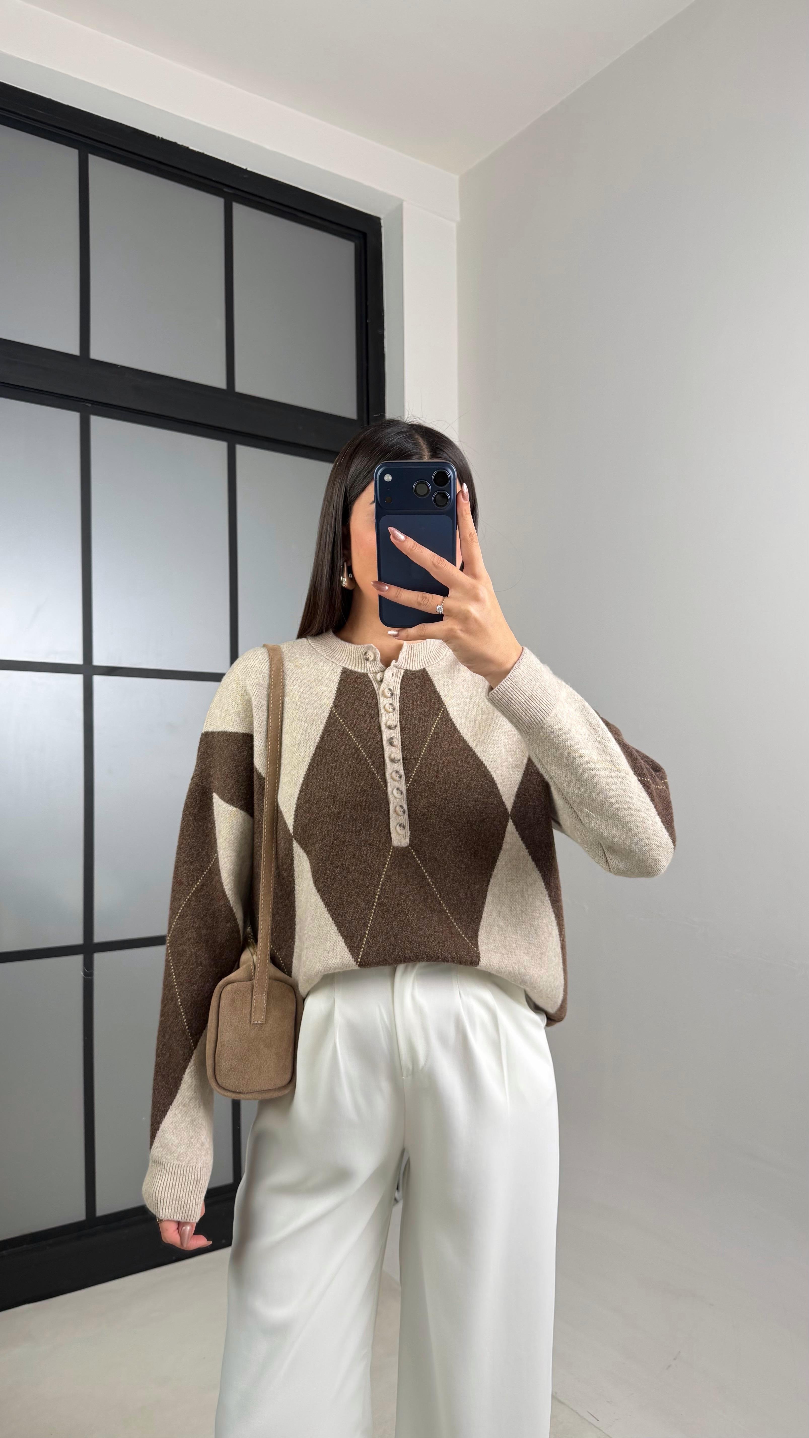 Bej Baklava Desenli Kazak GAUS-01123GAUSKAZAKGAUS-01123