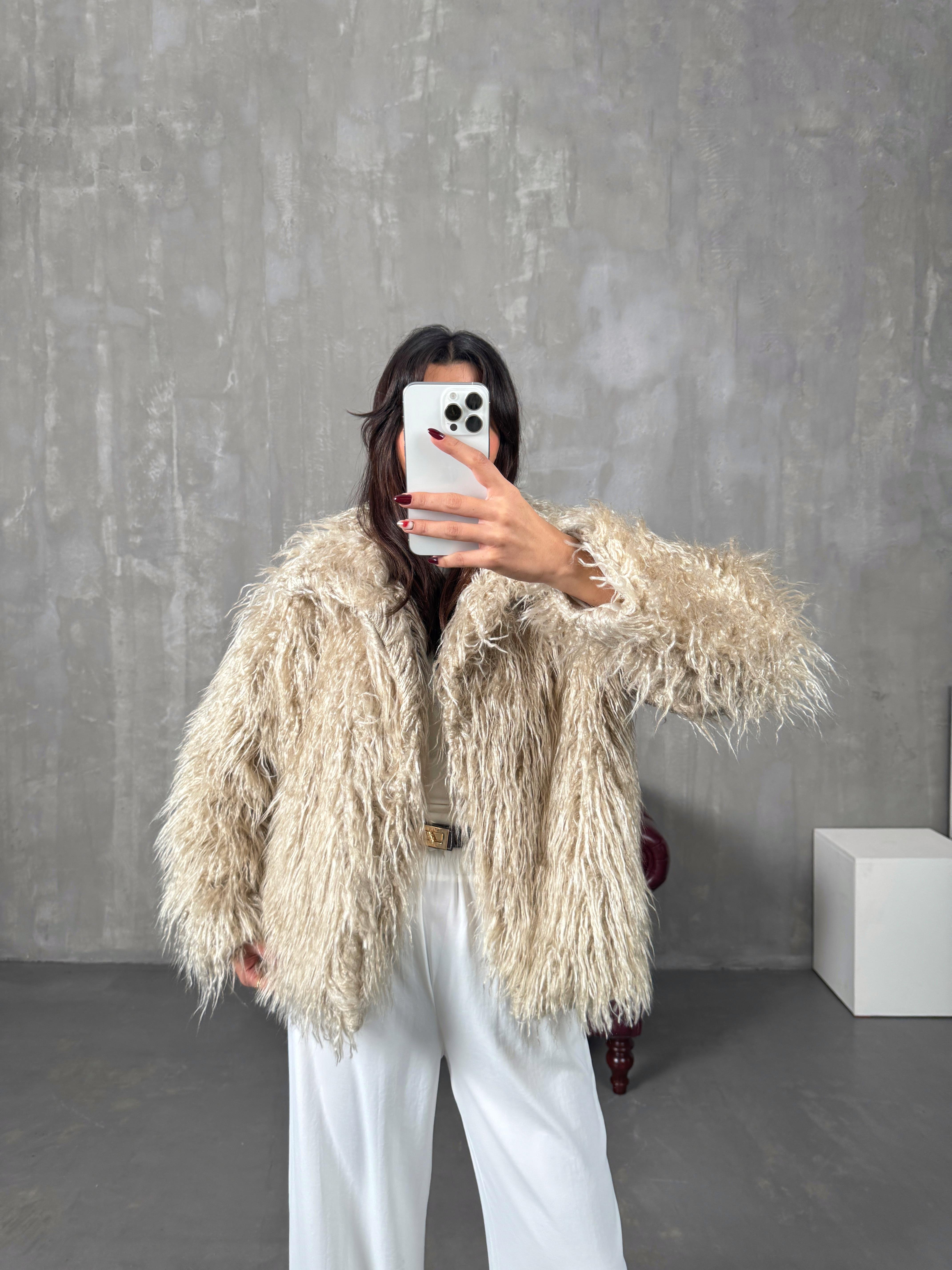 Noag Taş Püsküllü Astarlı Kürk