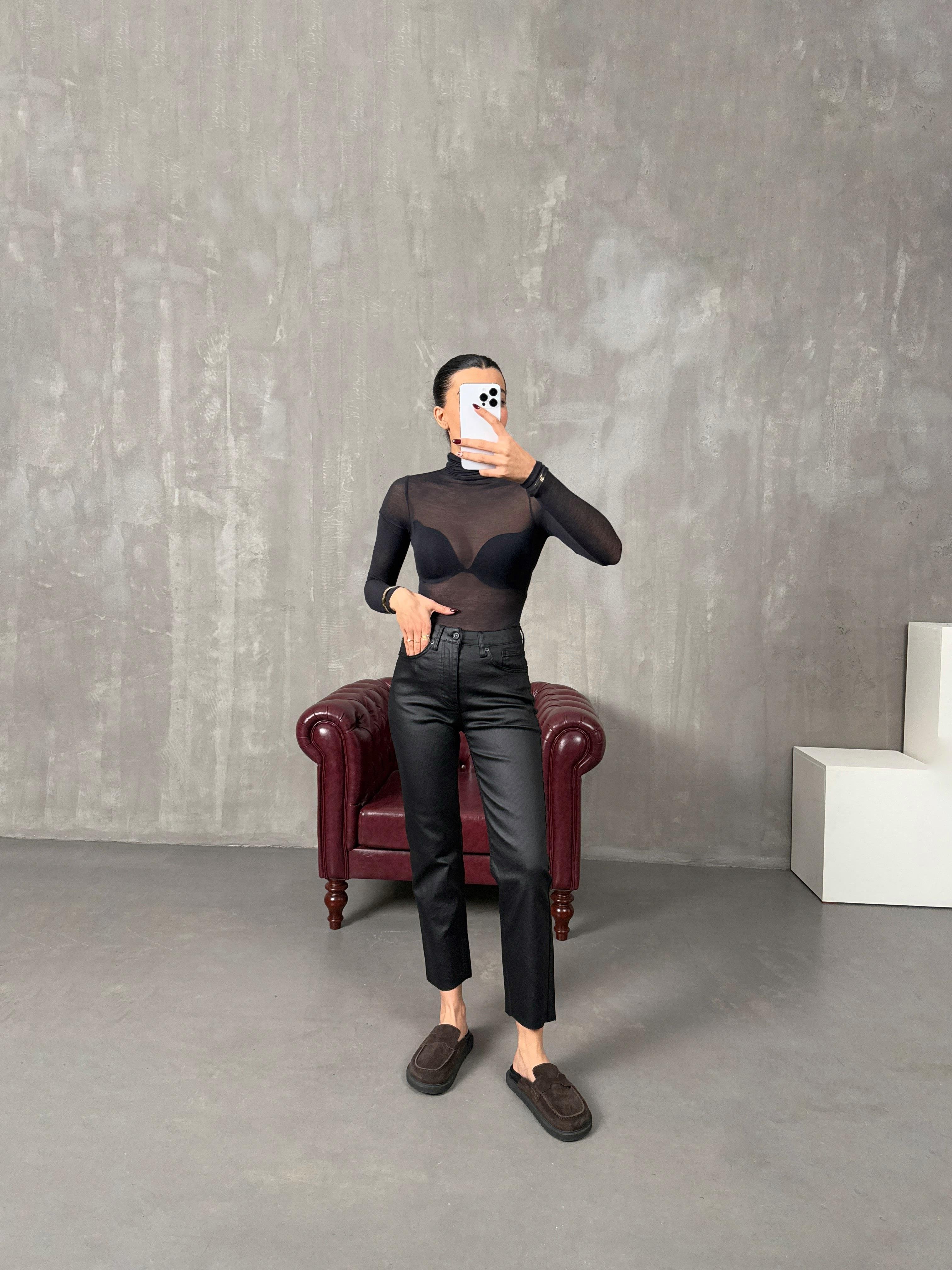 Zeland Siyah ZR Model Mumlu Kesik Paça PantolonGausPANTOLONGU10087