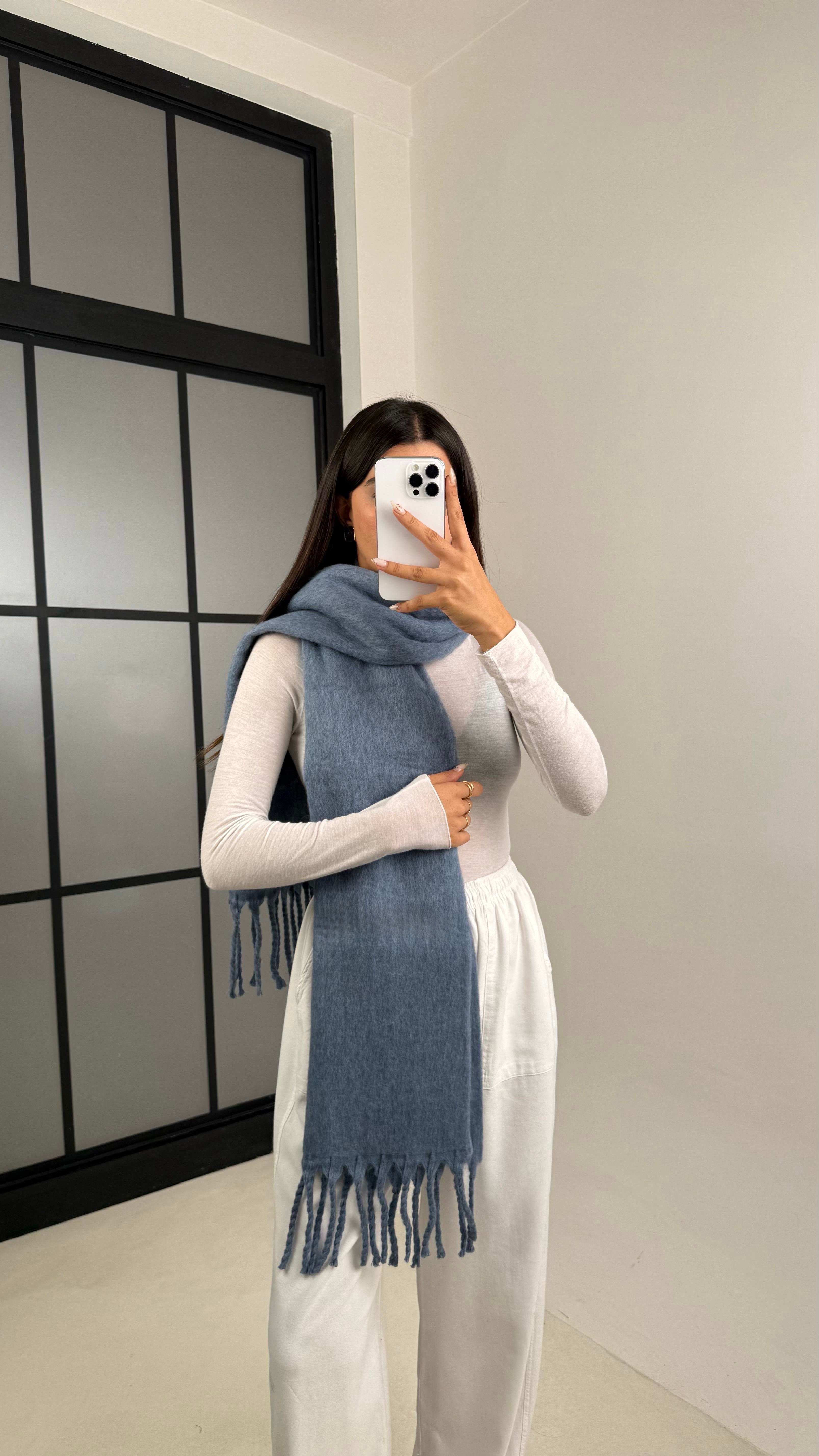 Mavi Saçaklı Atkı GAUS-00124GAUSالملابس العلوية  GAUS-00124