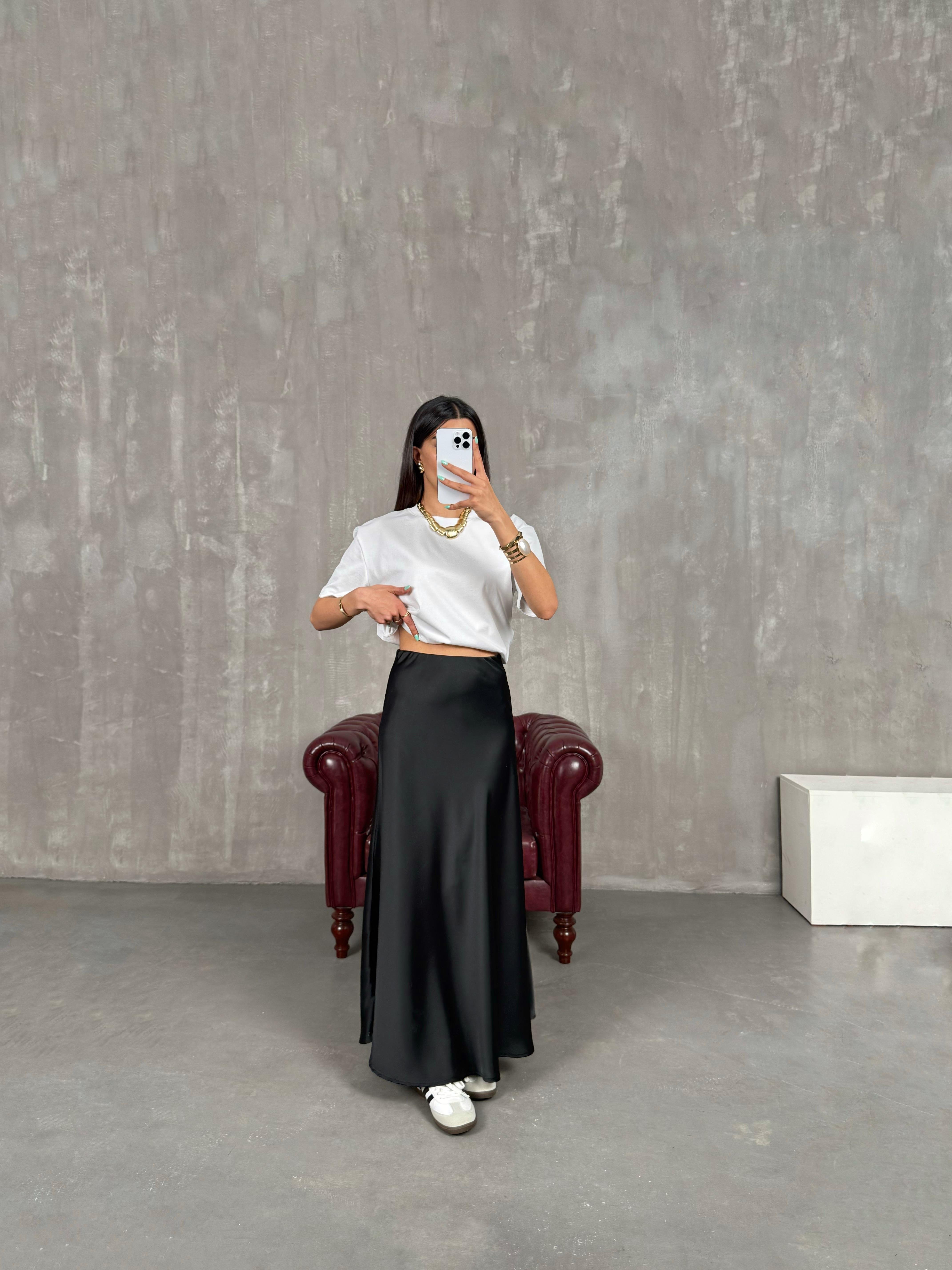 Siyah Saten Etek Gaus00252GausETEKGU1001584